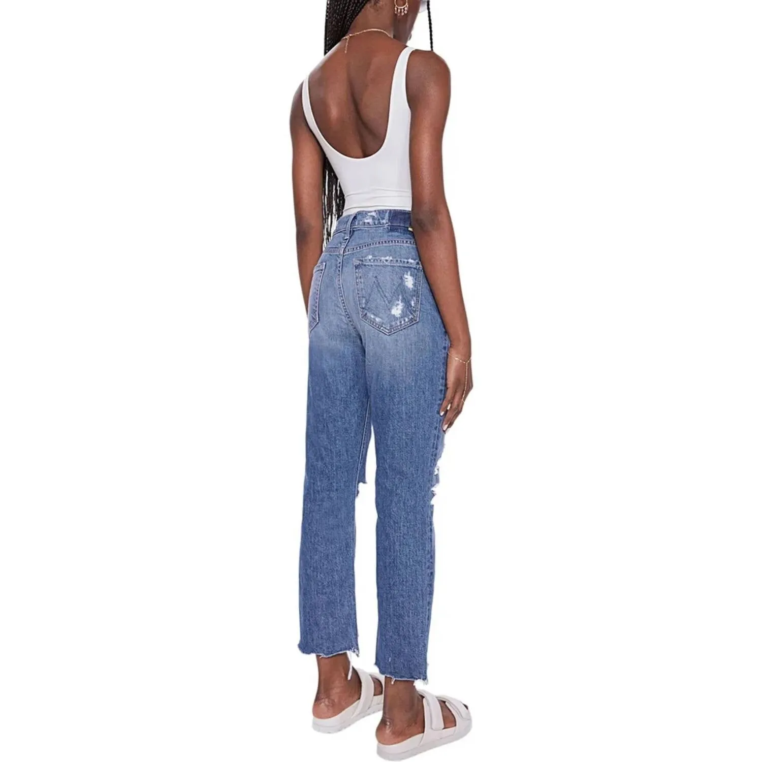 Dazzler Mid Rise Ankle Jean In Walking On Stones