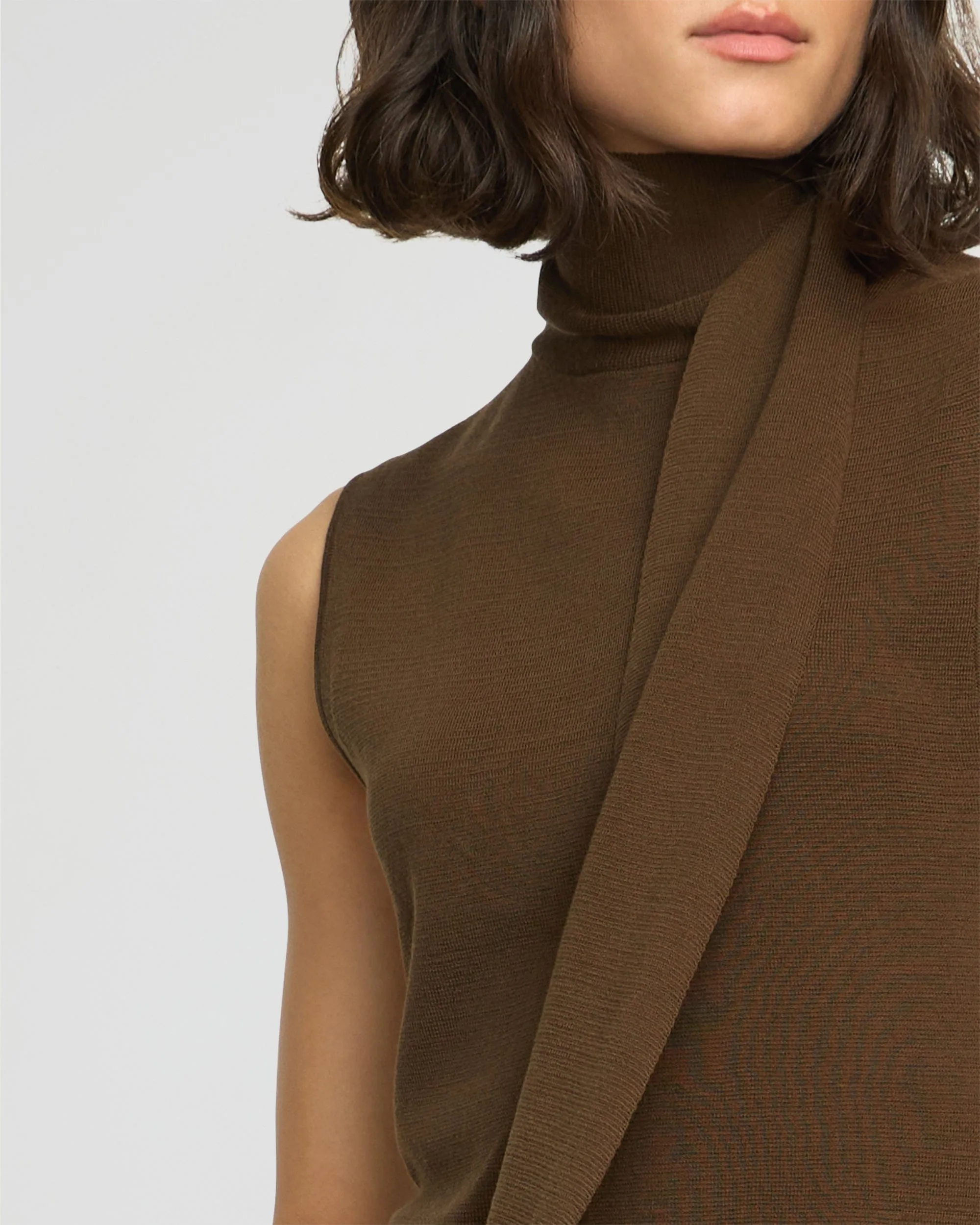Demi Scarf-Neck Cotton-Silk Knit Top