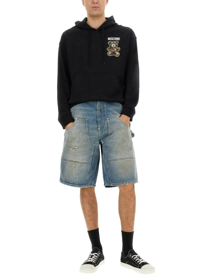 Denim Shorts With Faded Wash