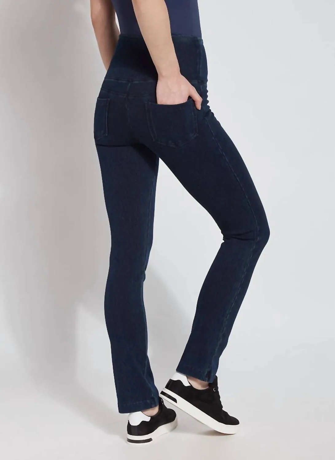 Denim Straight Leg Jeans In Indigo