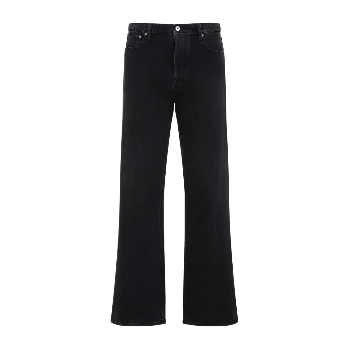 Diag Relaxed Black Cotton Jeans