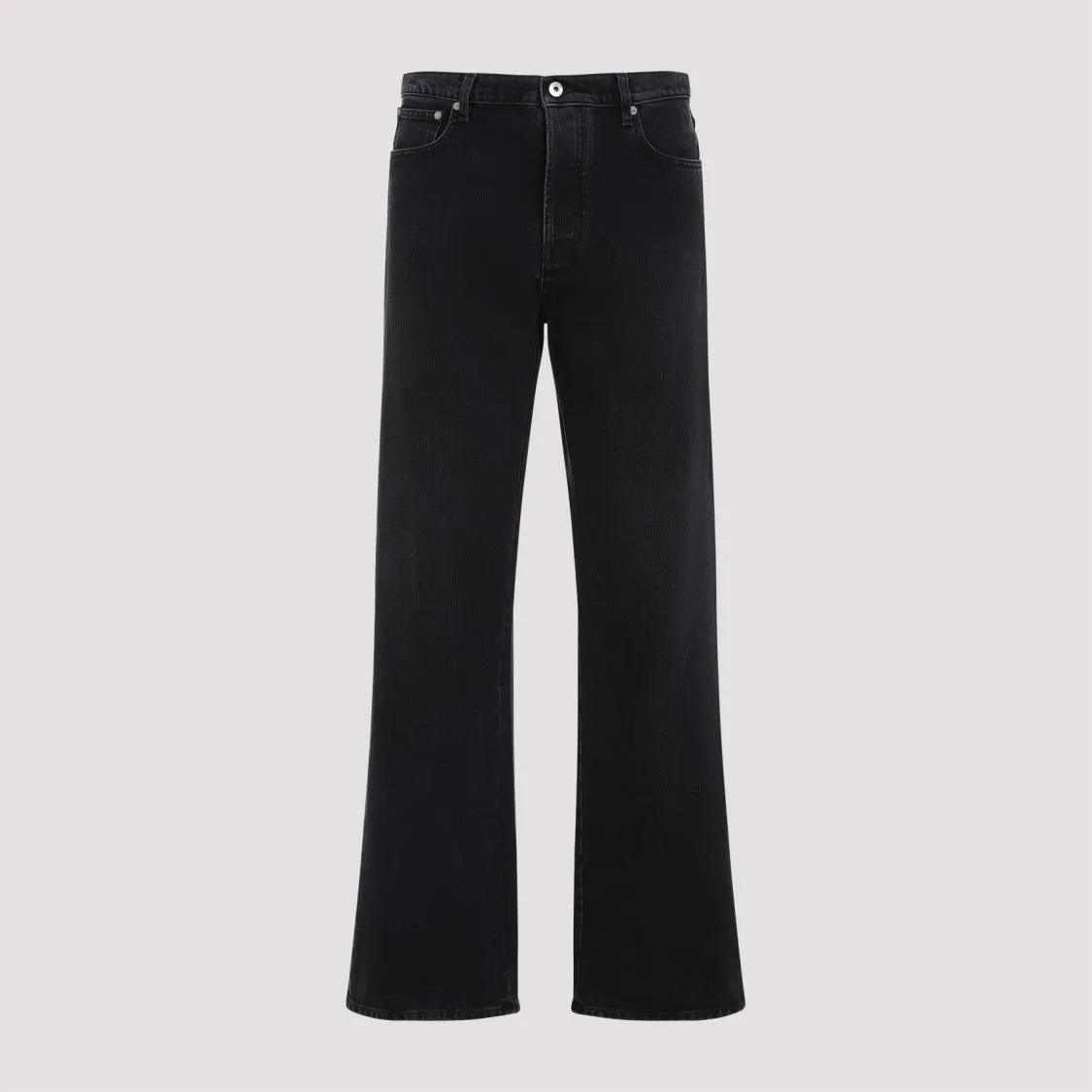 Diag Relaxed Black Cotton Jeans