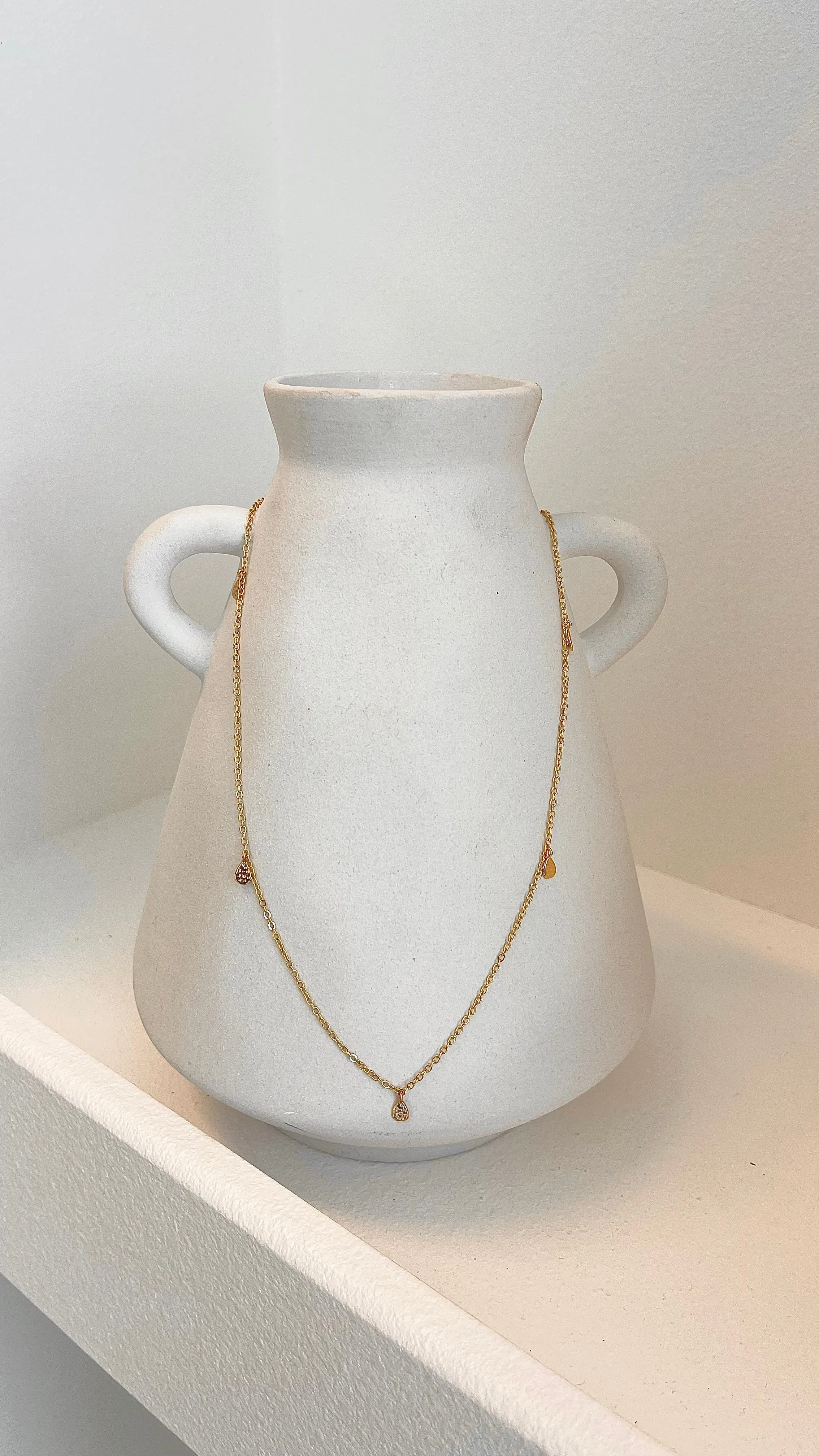 Diamant Teardrop 18K Gold Plated Necklace - Gold