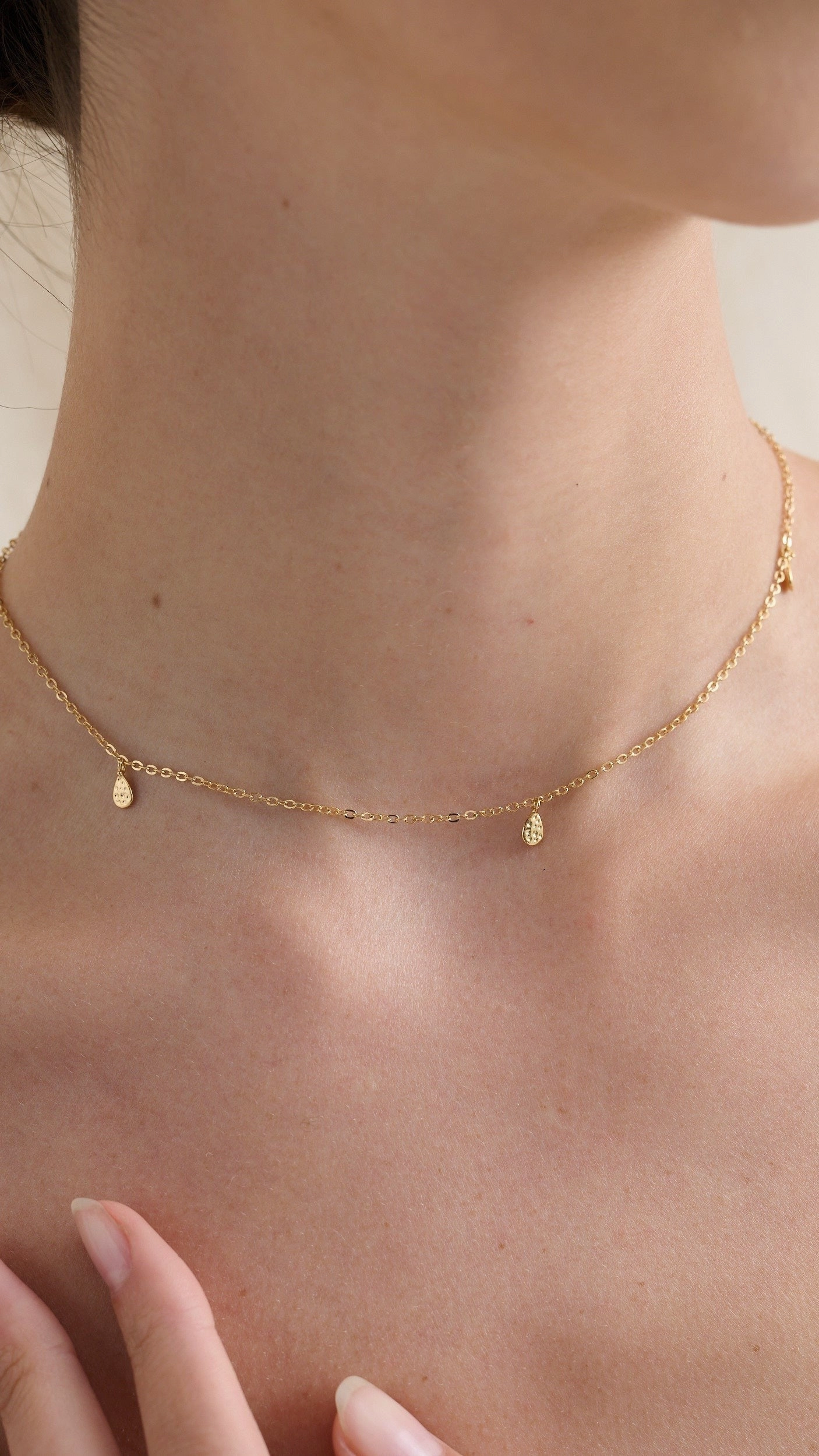 Diamant Teardrop 18K Gold Plated Necklace - Gold