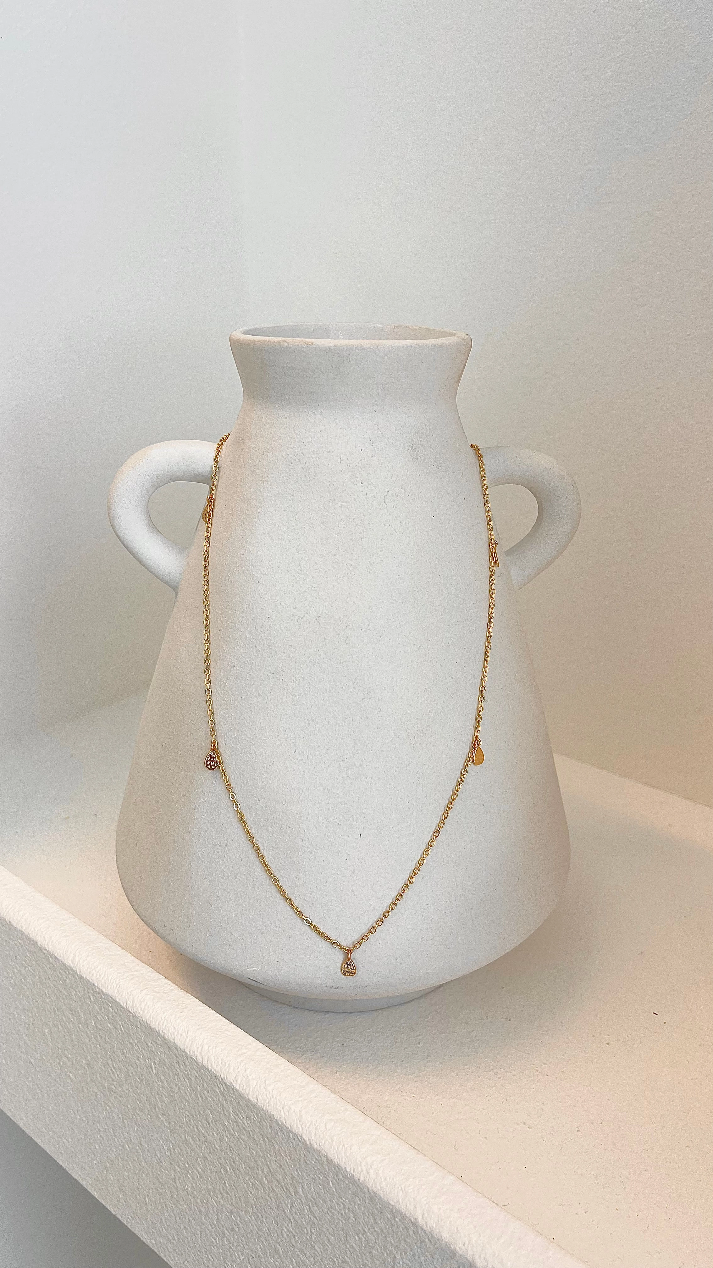 Diamant Teardrop 18K Gold Plated Necklace - Gold