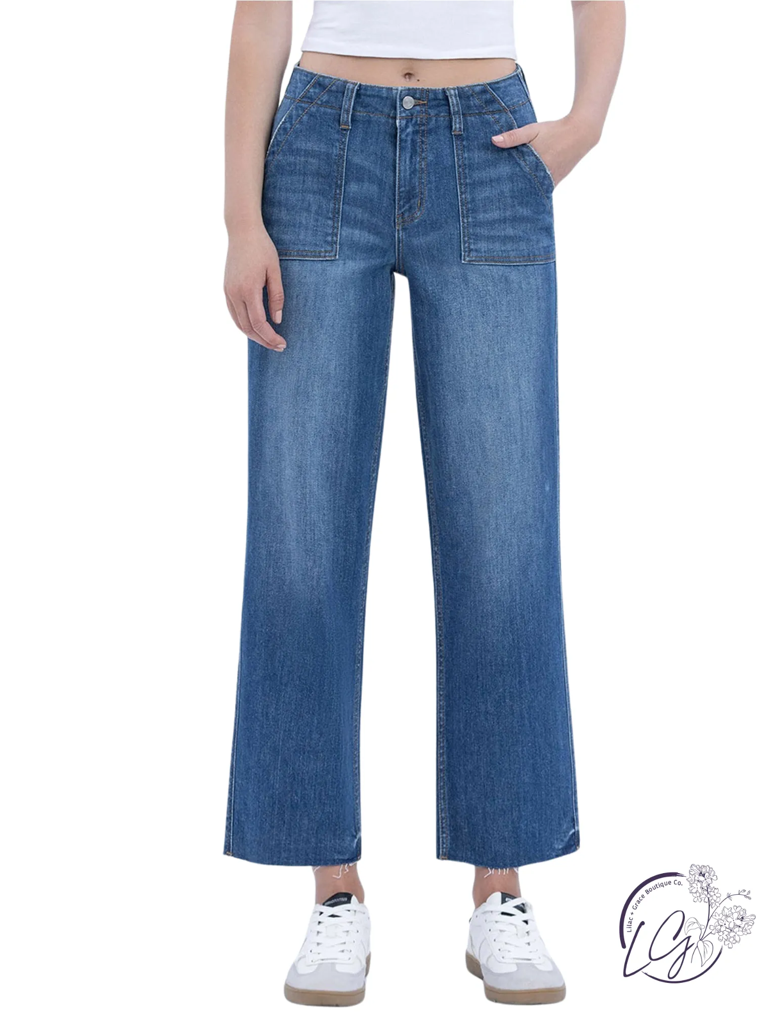 Diane High Rise Crop Straight Non-Distress by Lovervet