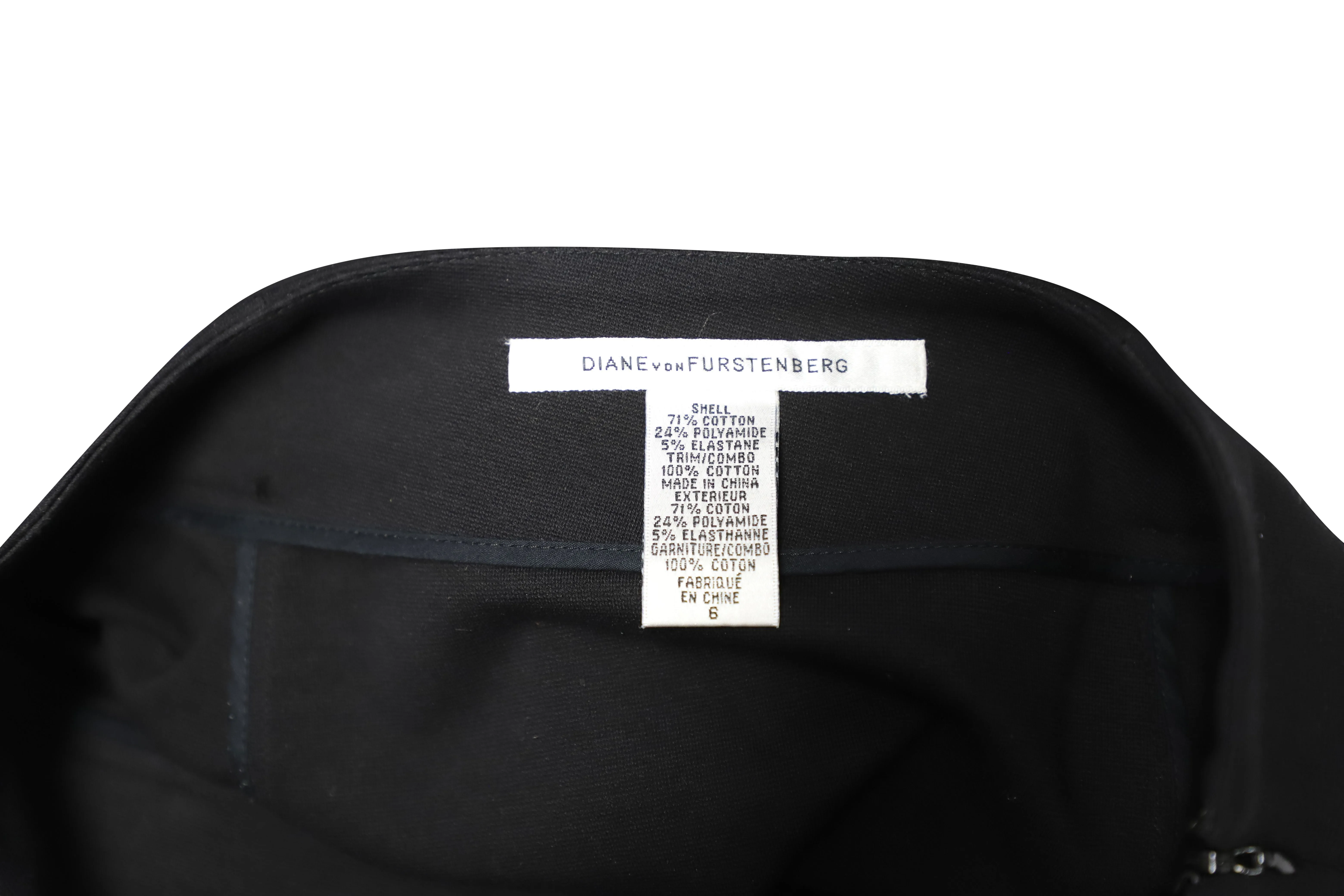Diane Von Furstenberg Knee Length Pencil Skirt in Black Cotton