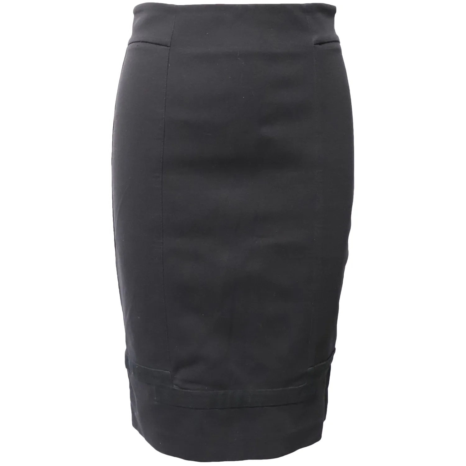 Diane Von Furstenberg Knee Length Pencil Skirt in Black Cotton