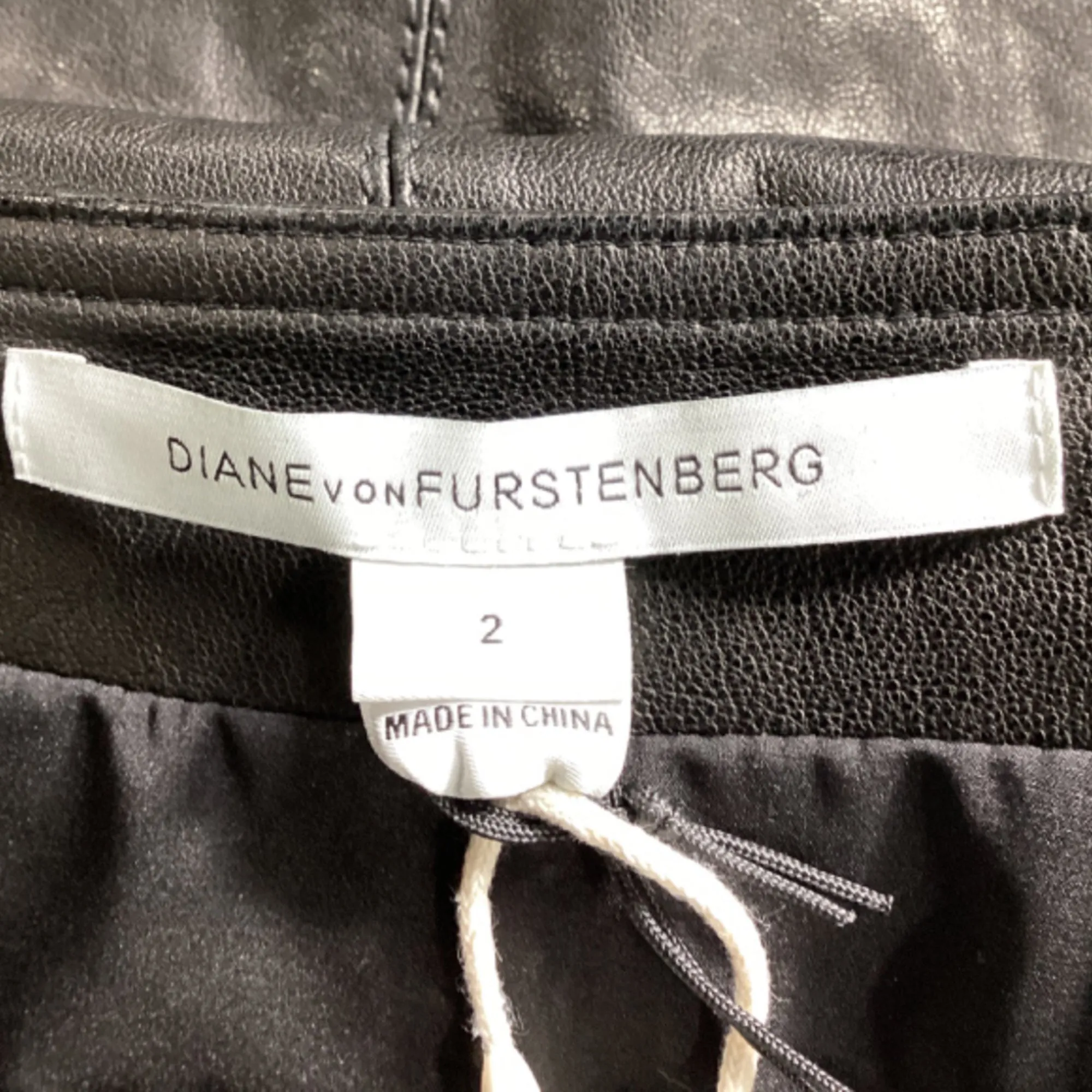 Diane von Furstenberg Riley Skirt in Black Leather