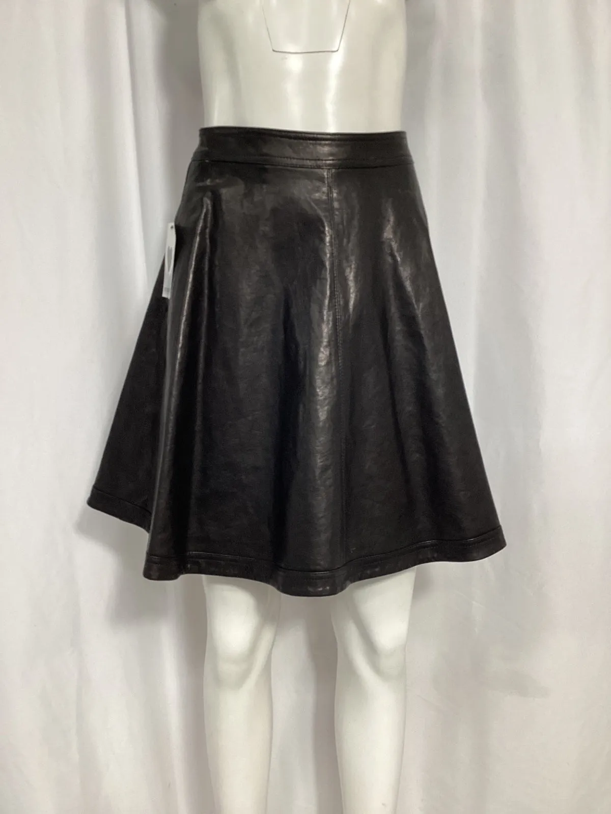 Diane von Furstenberg Riley Skirt in Black Leather