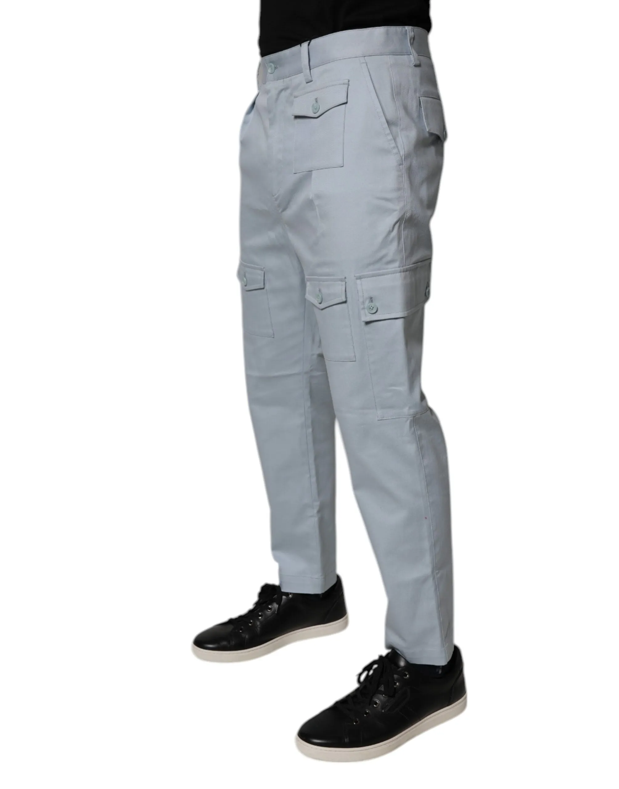 Dolce & Gabbana blue Cotton Cargo Tape Men's Pants