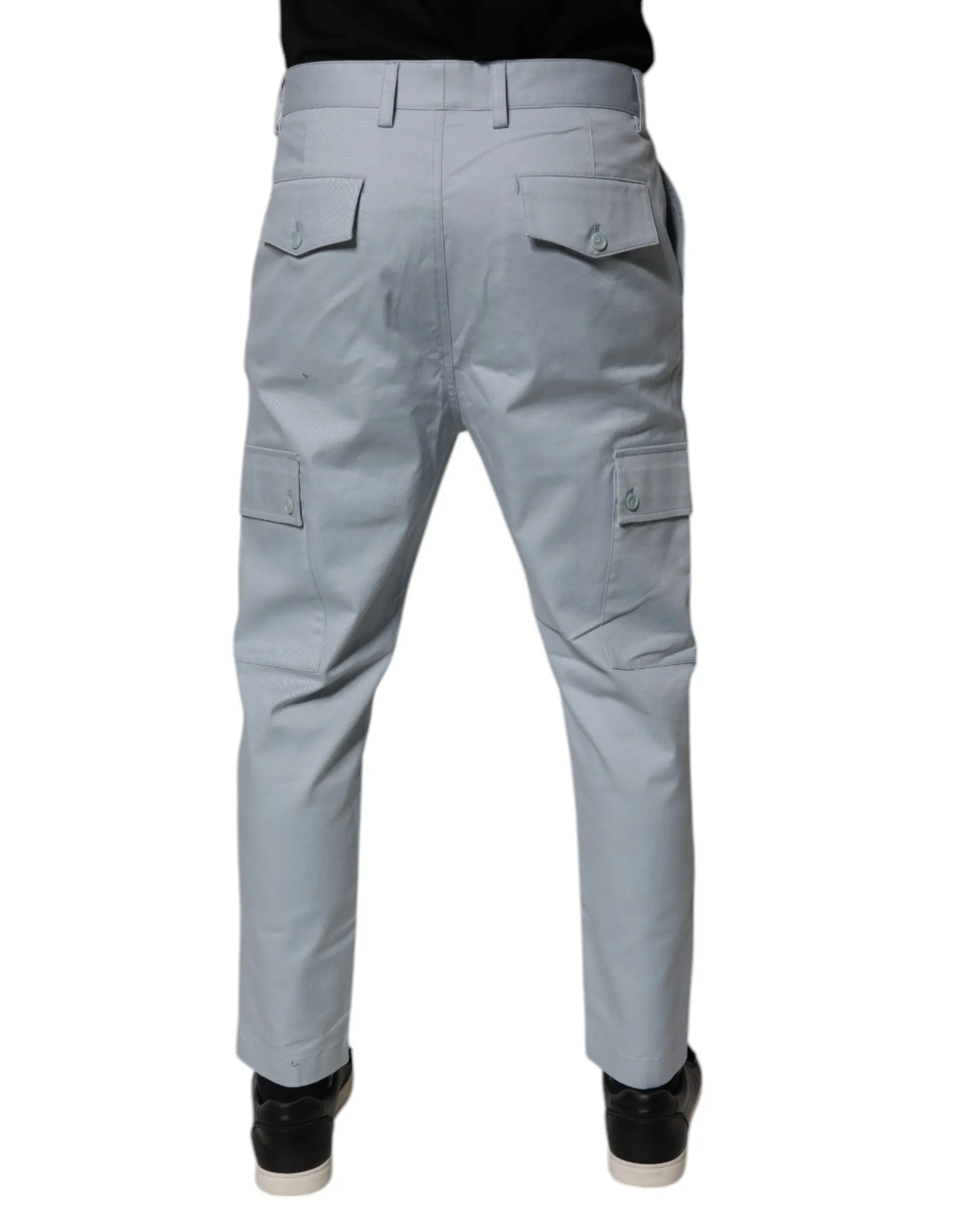 Dolce & Gabbana blue Cotton Cargo Tape Men's Pants