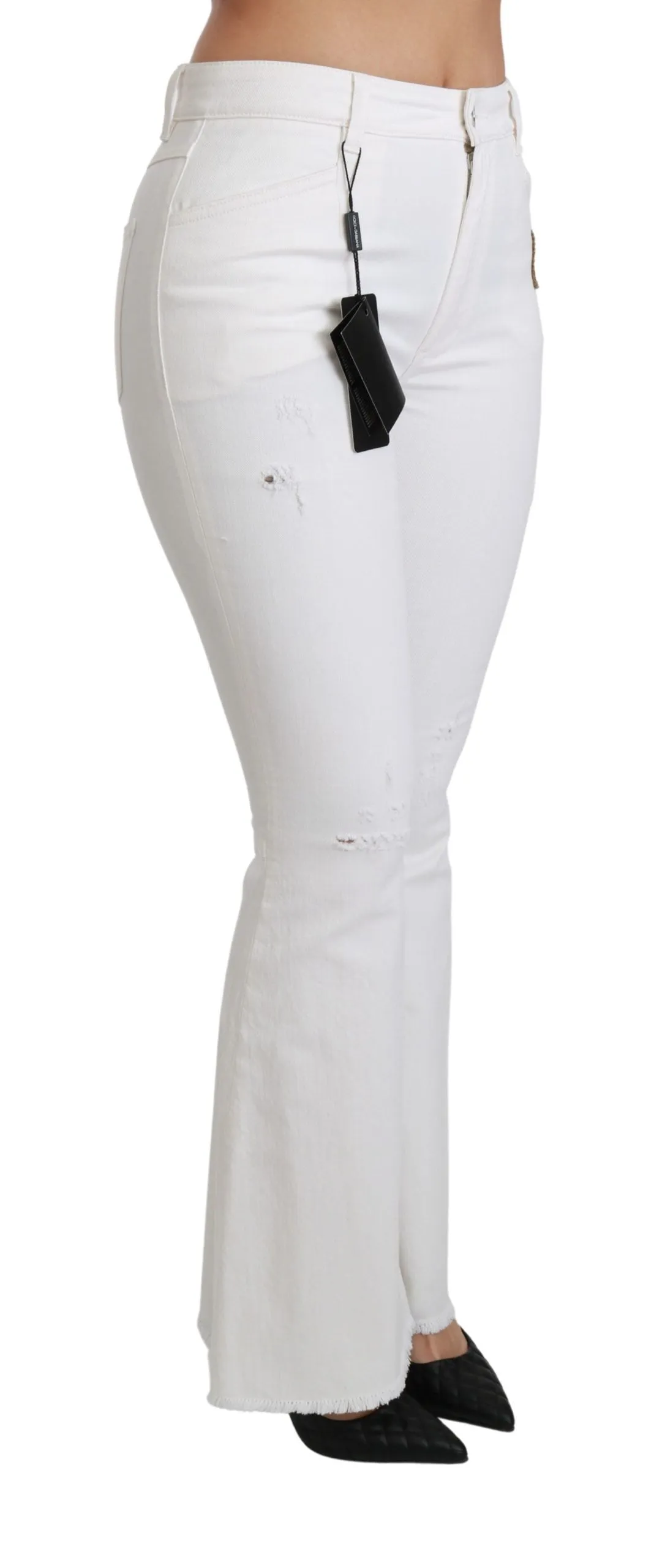 Dolce & Gabbana Chic Fla Mid Waist Embroide Women's Pants