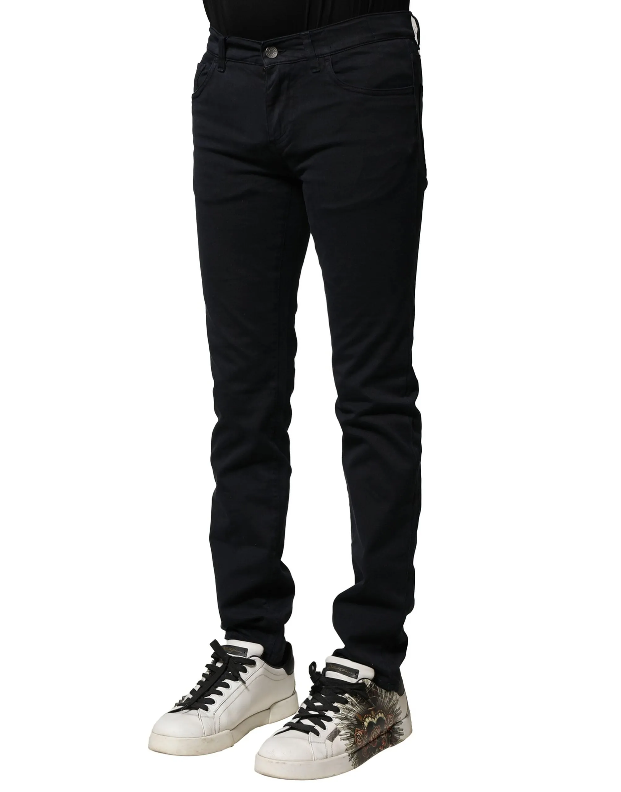 Dolce & Gabbana Cotton Slim Fit Men blue Men's Jeans