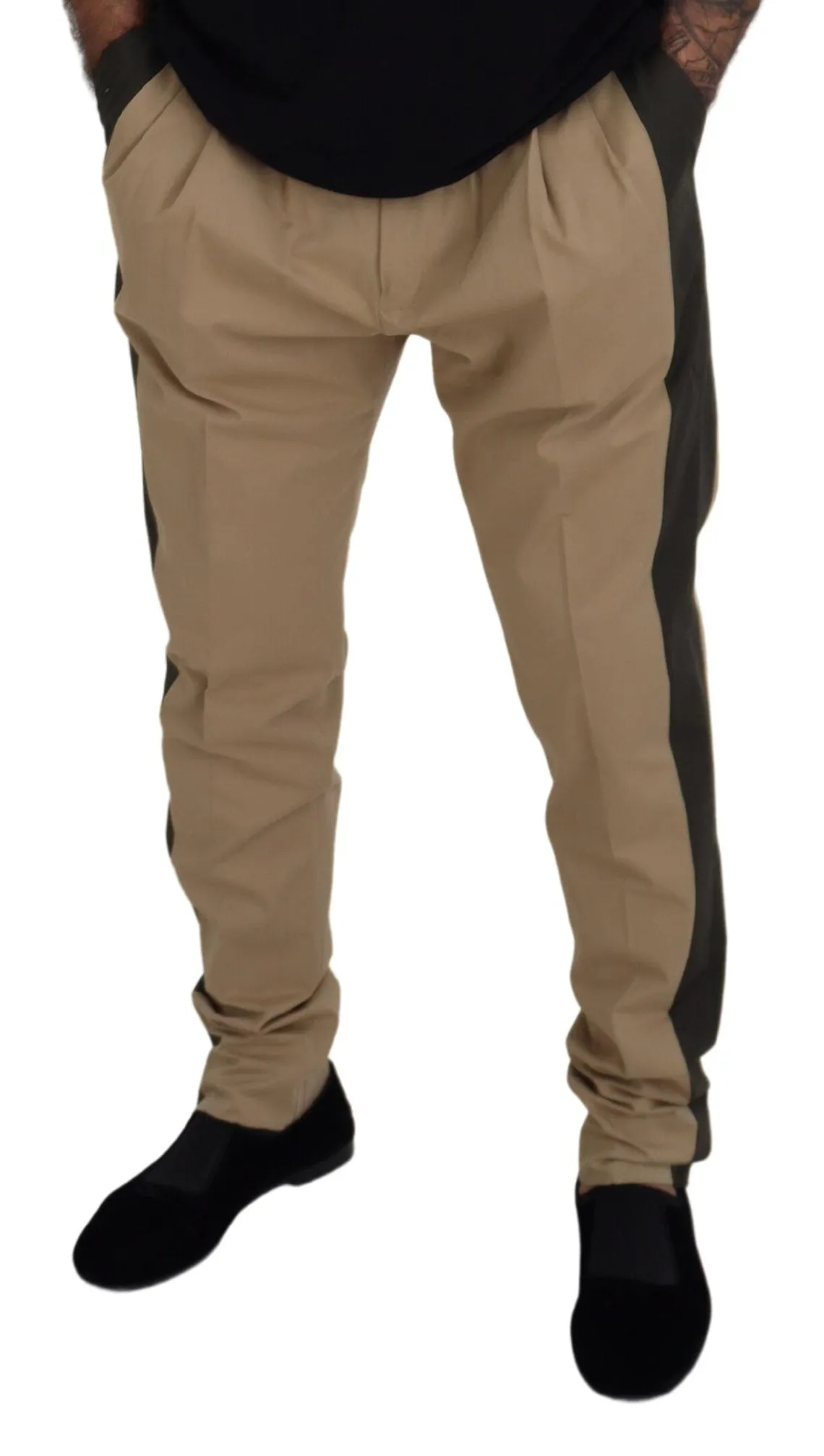 Dolce & Gabbana Elegant Bi-Color Cotton Stretch Men's Pants