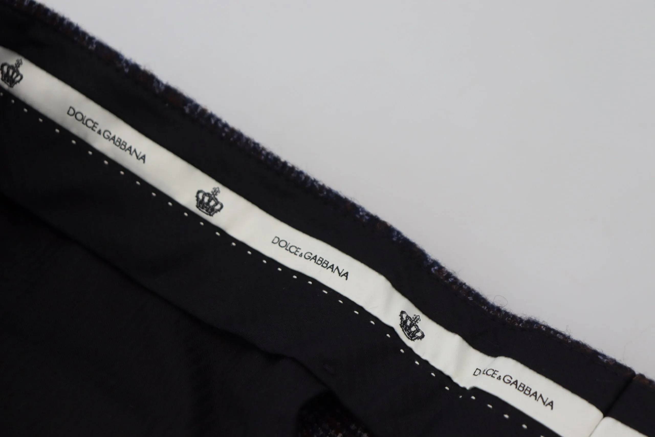 Dolce & Gabbana Elegant Checke Alpaca Blend Men's Pants