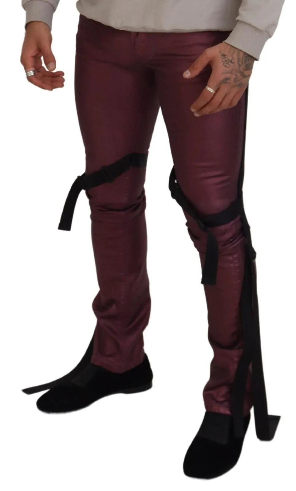 Dolce & Gabbana Elegant Magenta Cotton Men's Trousers
