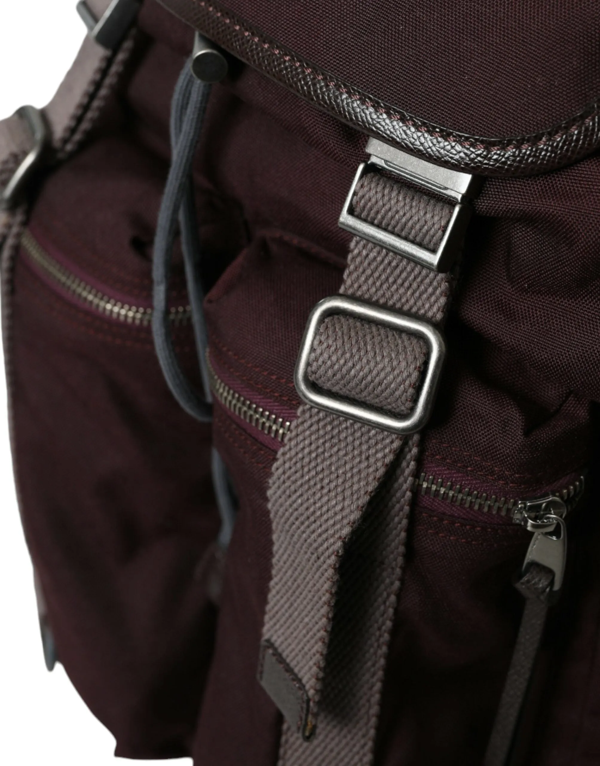 Dolce & Gabbana Elegant Maroon Nylon Leather Backpack