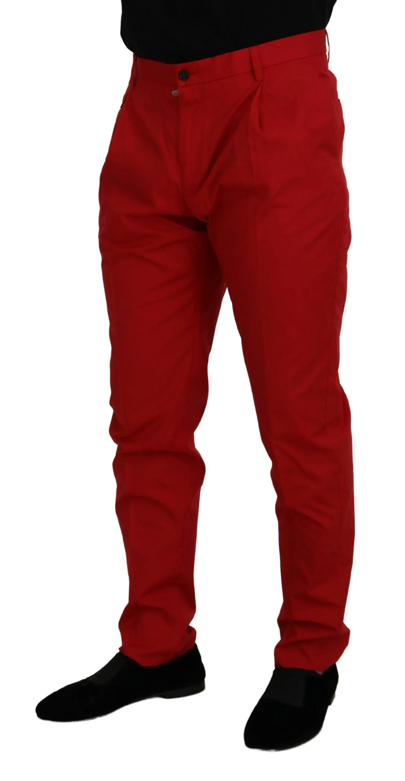 Dolce & Gabbana Elegant Slim Fit Crimson Men's Chinos