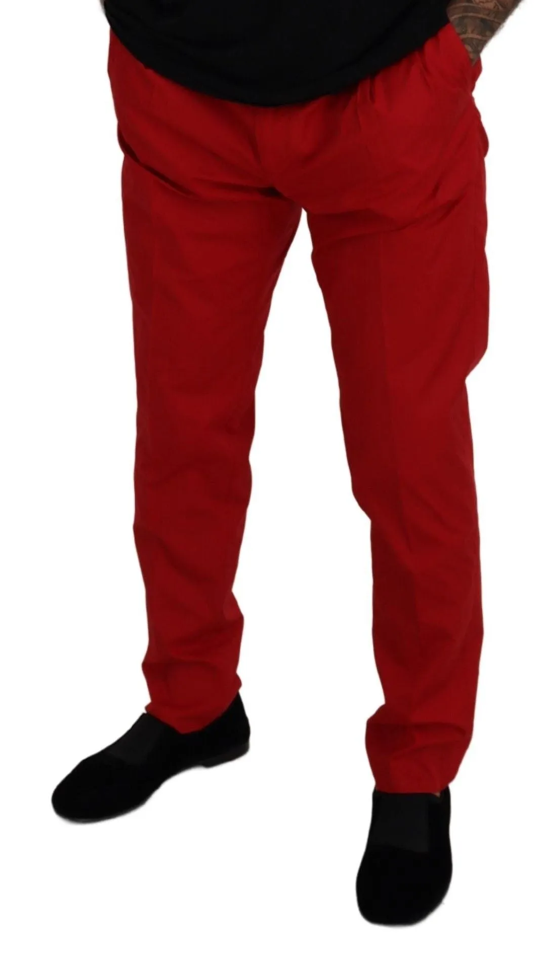 Dolce & Gabbana Elegant Slim Fit Crimson Men's Chinos