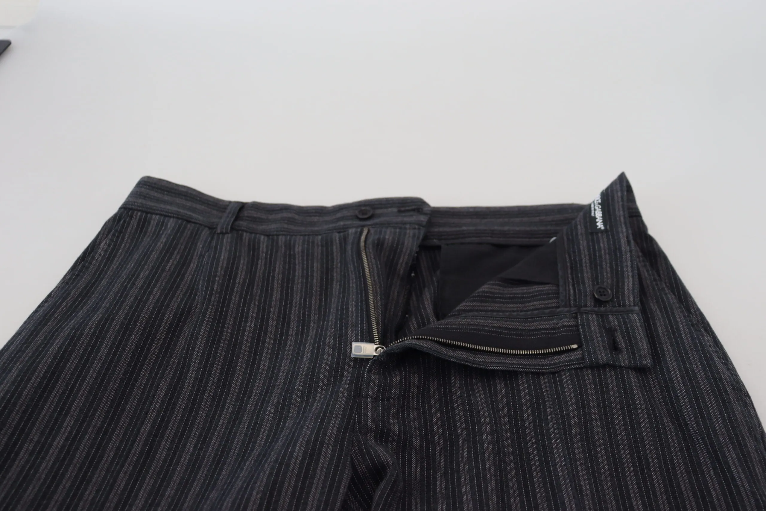 Dolce & Gabbana Elegant Striped Chino Dress Men's Pants