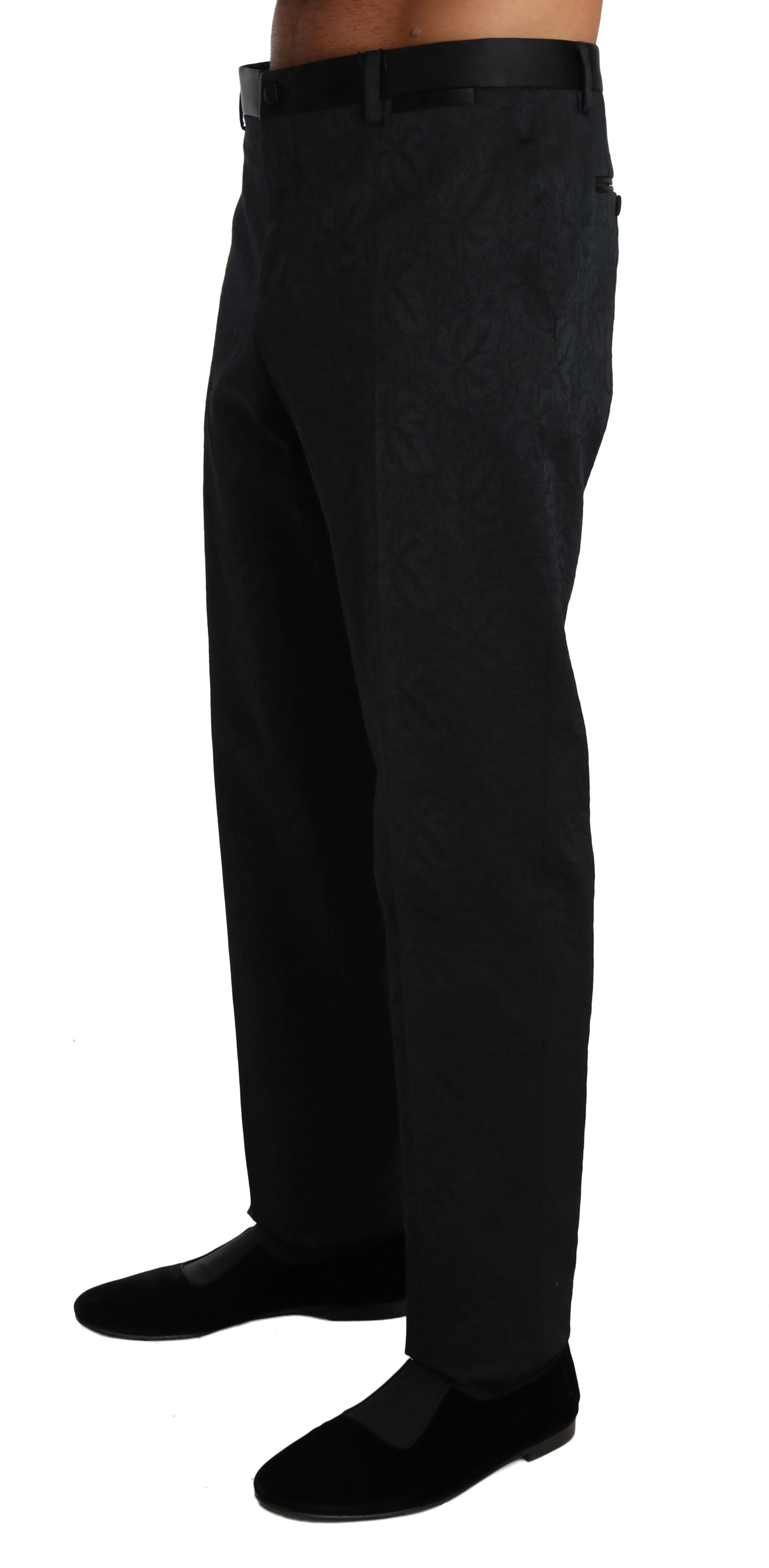 Dolce & Gabbana Floral Brocade Formal Men's Trousers