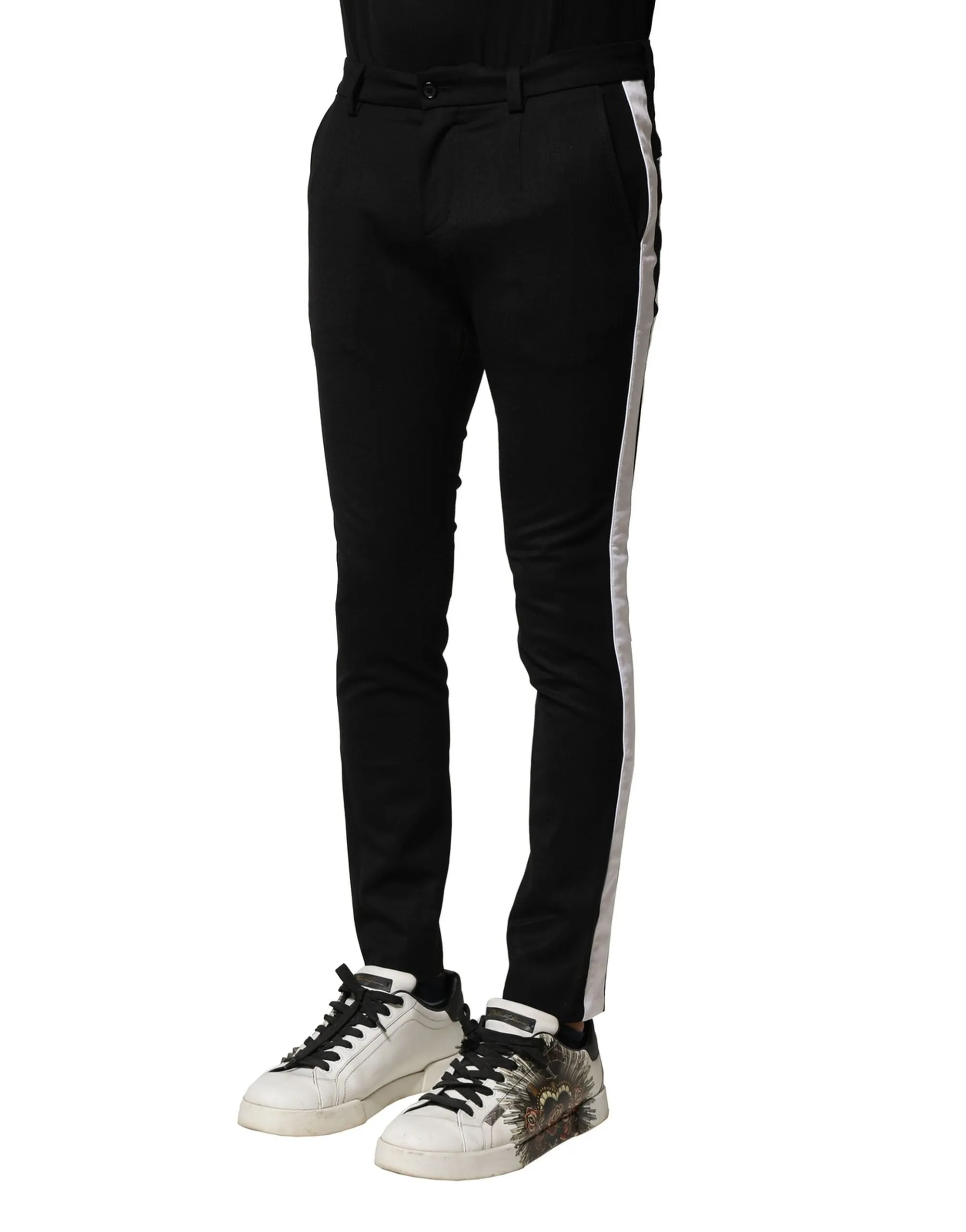 Dolce & Gabbana Wool Men Skinny Mid Waist Men's Pants
