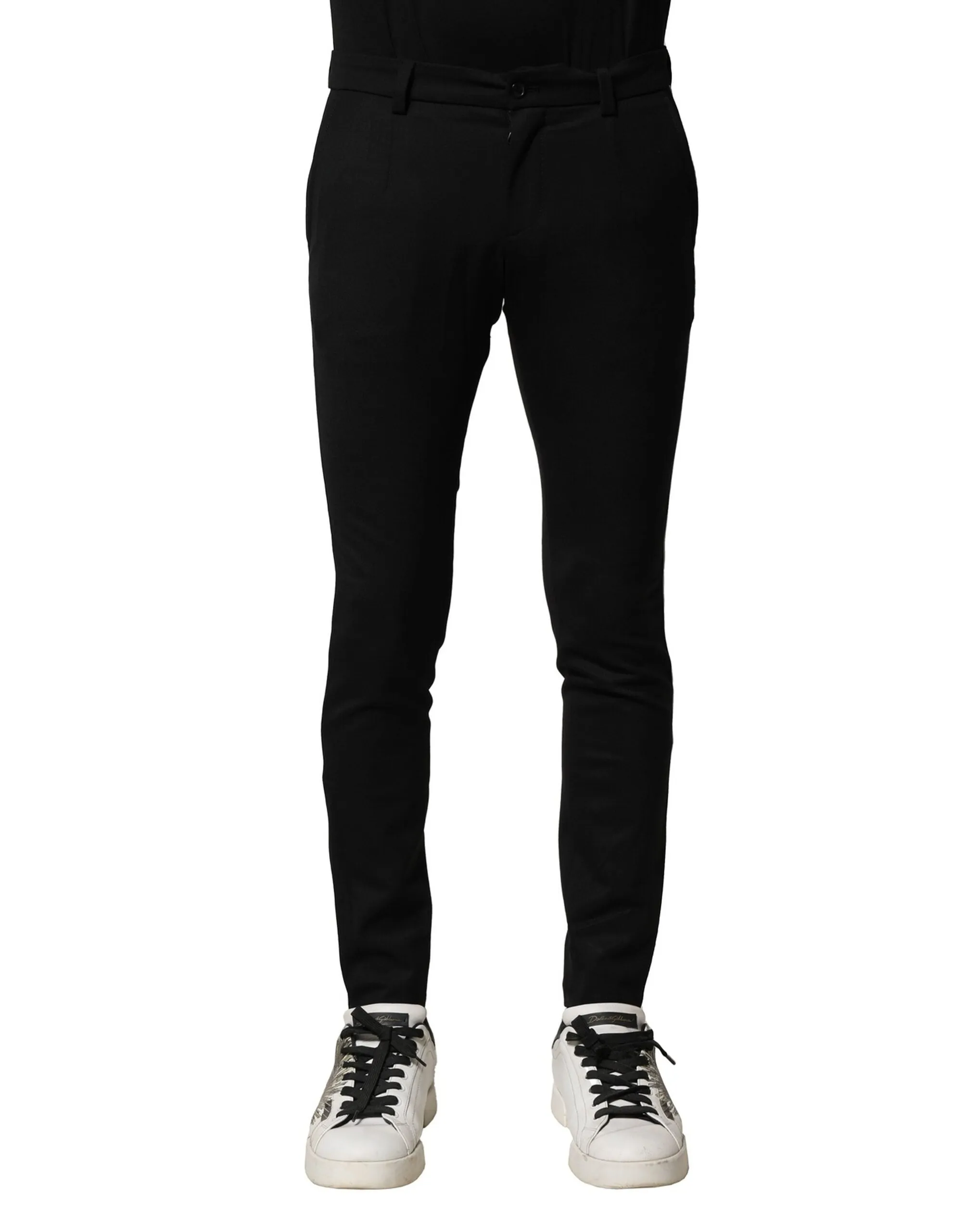 Dolce & Gabbana Wool Men Skinny Mid Waist Men's Pants