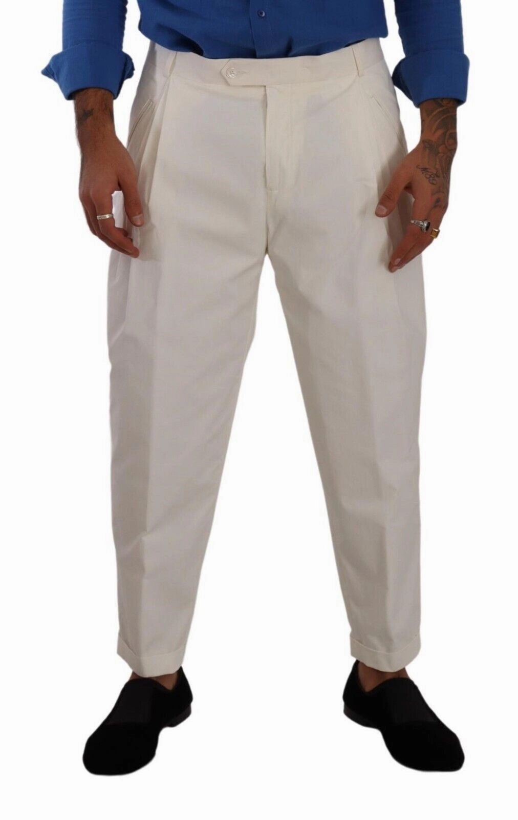 Dolce & Gabbana Elegant Cotton Stretch Dress Men's Pants