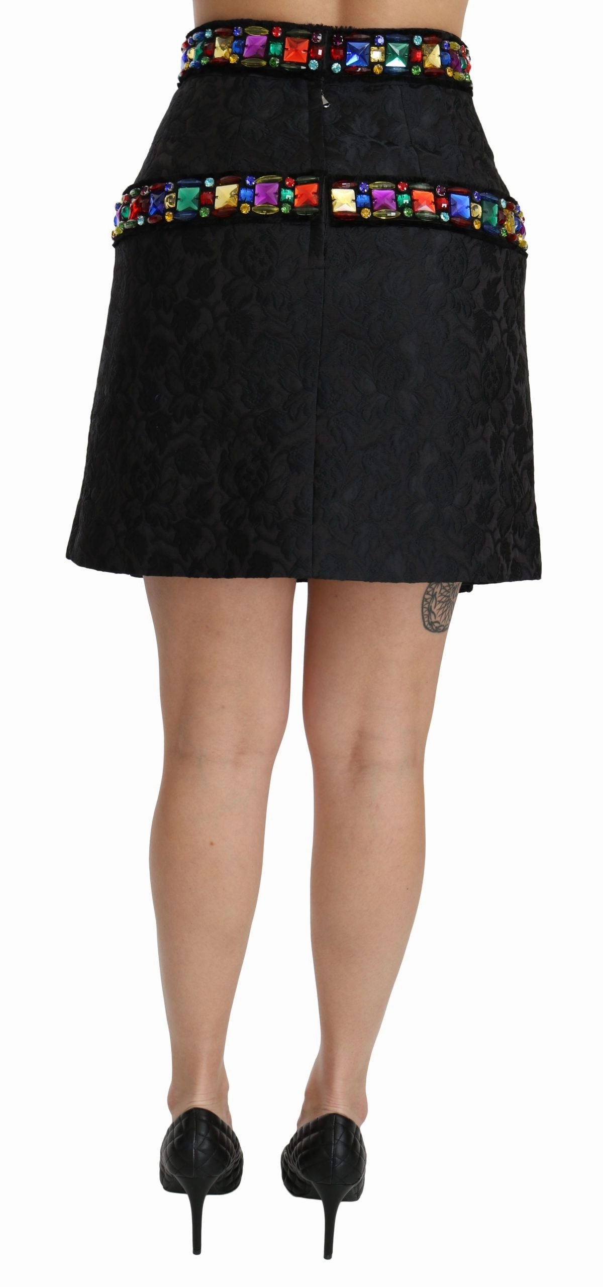Dolce & Gabbana Elegant High-Waist Embellished Women's Skirt