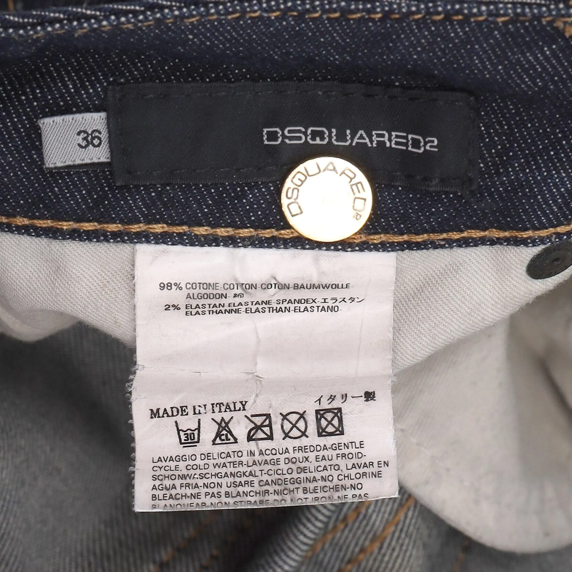 Dsquared2 Slim Fit Jeans in Navy Blue Cotton