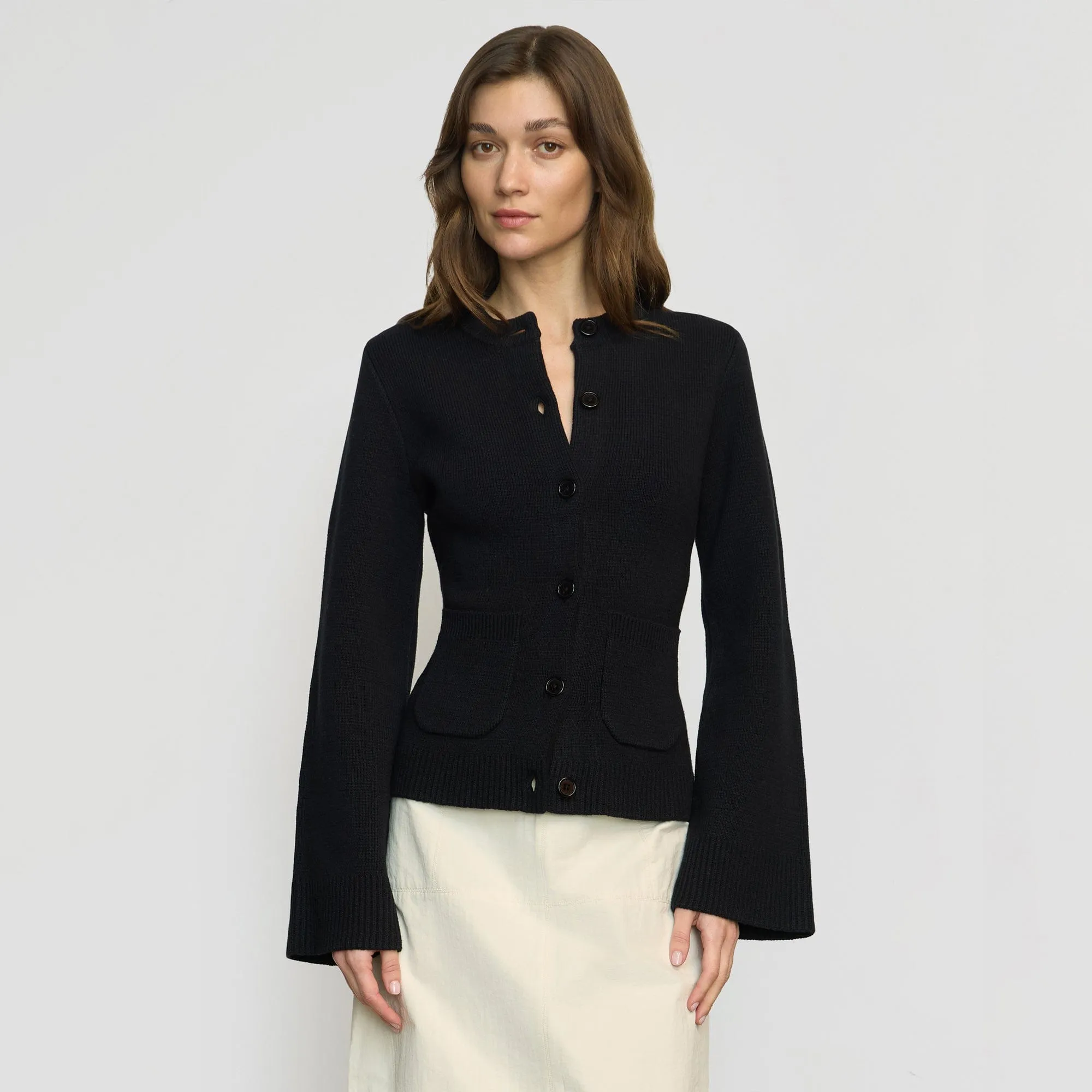 Eames Organic Cotton-Wool Button Cardigan