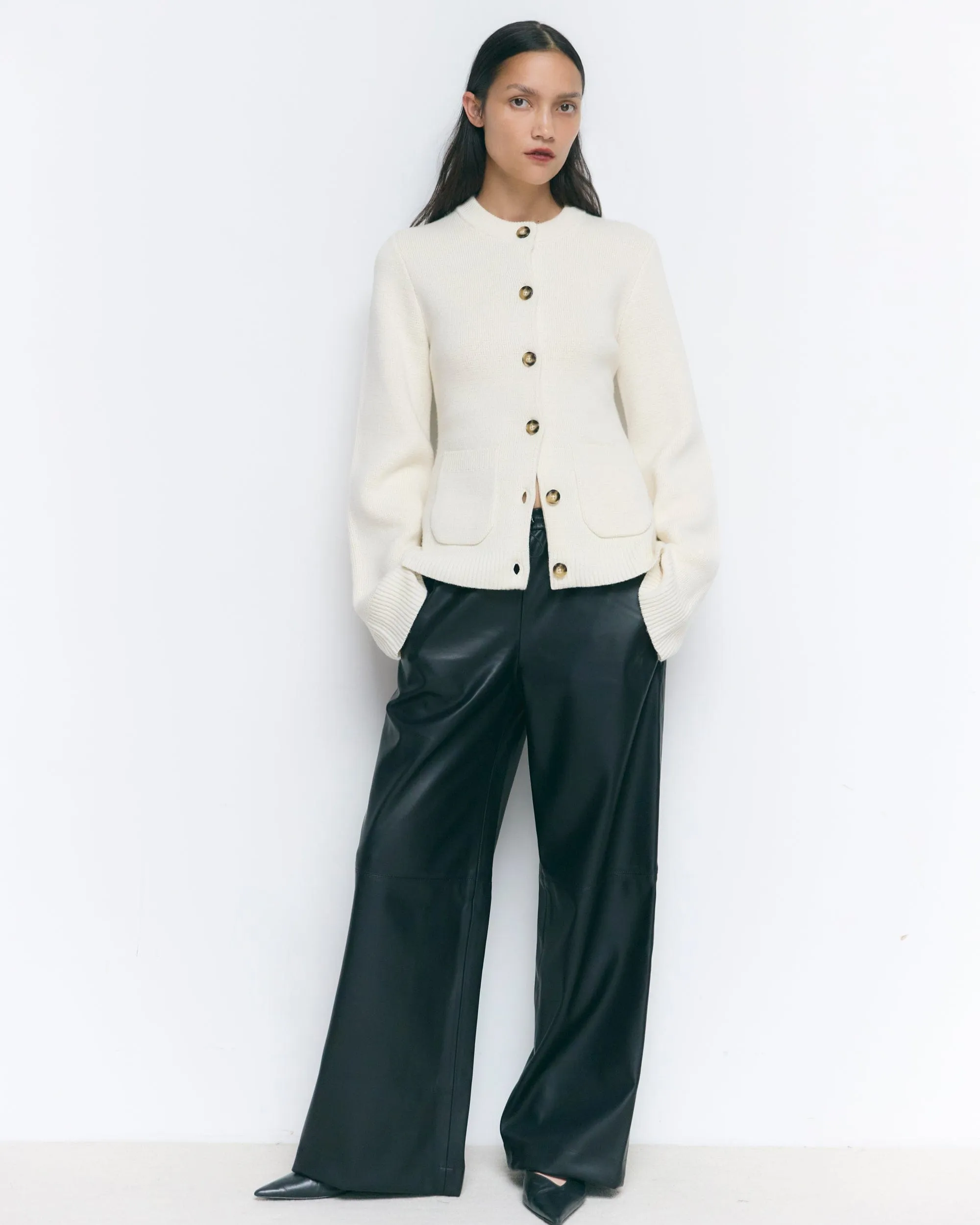 Eames Organic Cotton-Wool Button Cardigan