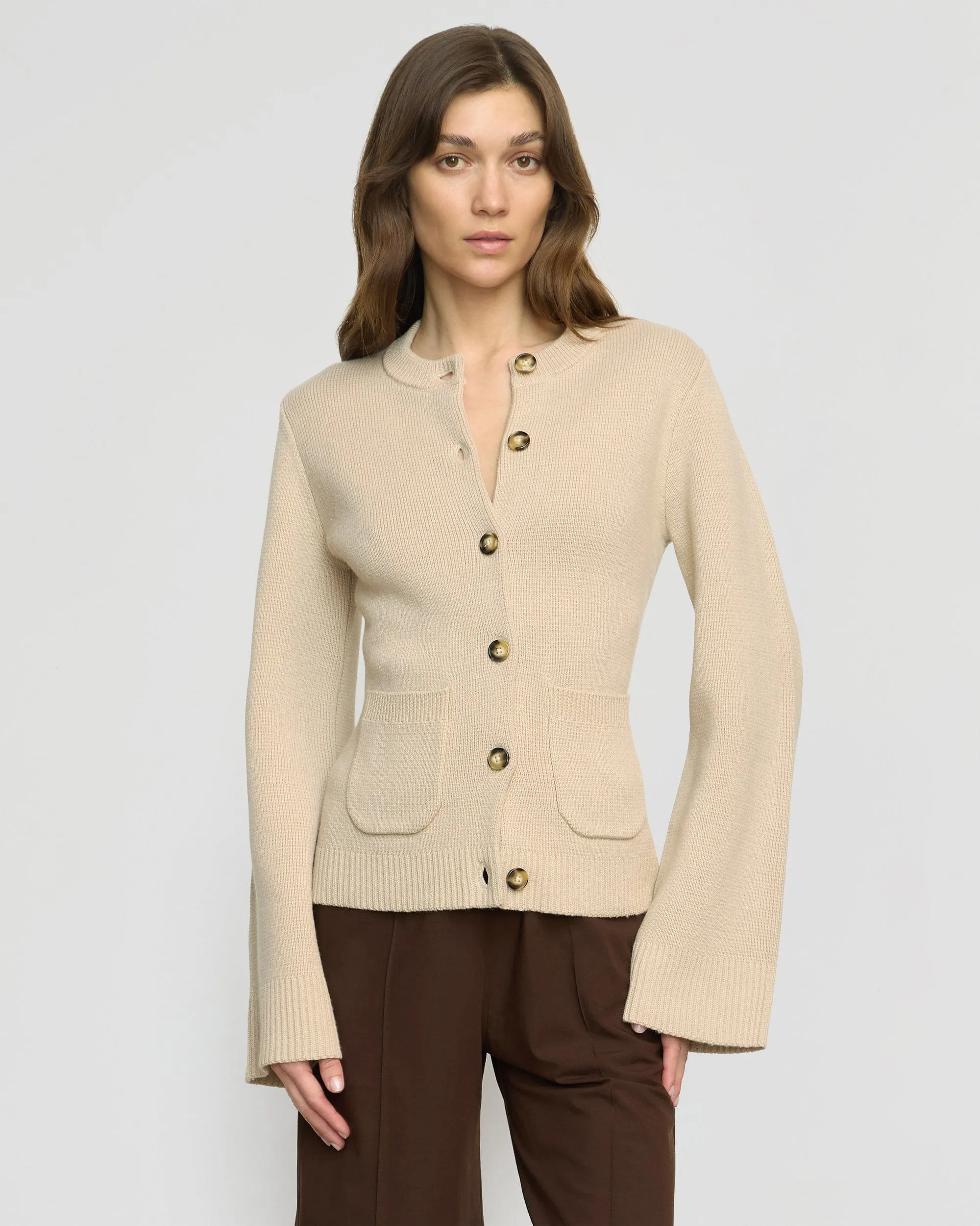 Eames Organic Cotton-Wool Button Cardigan