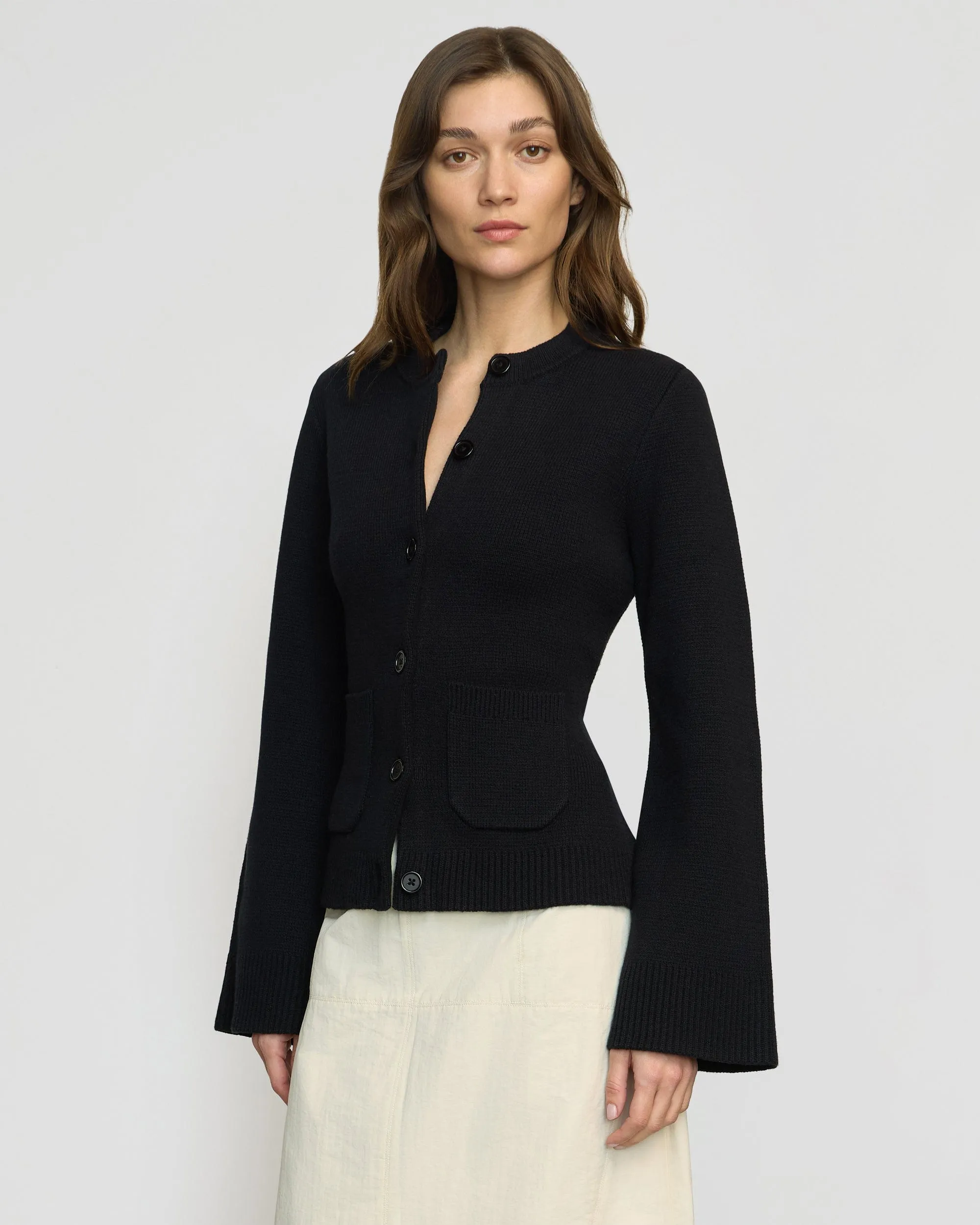 Eames Organic Cotton-Wool Button Cardigan