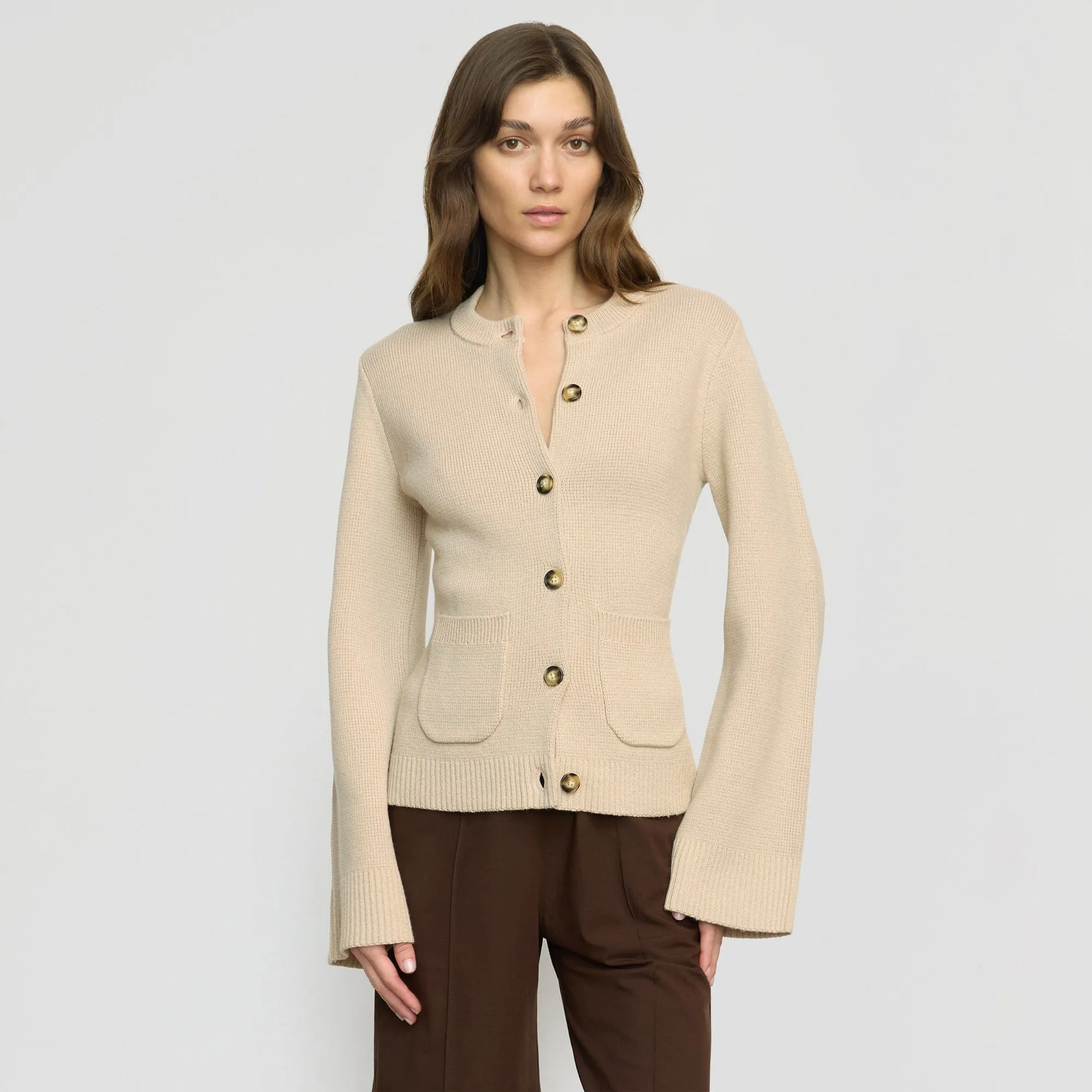 Eames Organic Cotton-Wool Button Cardigan