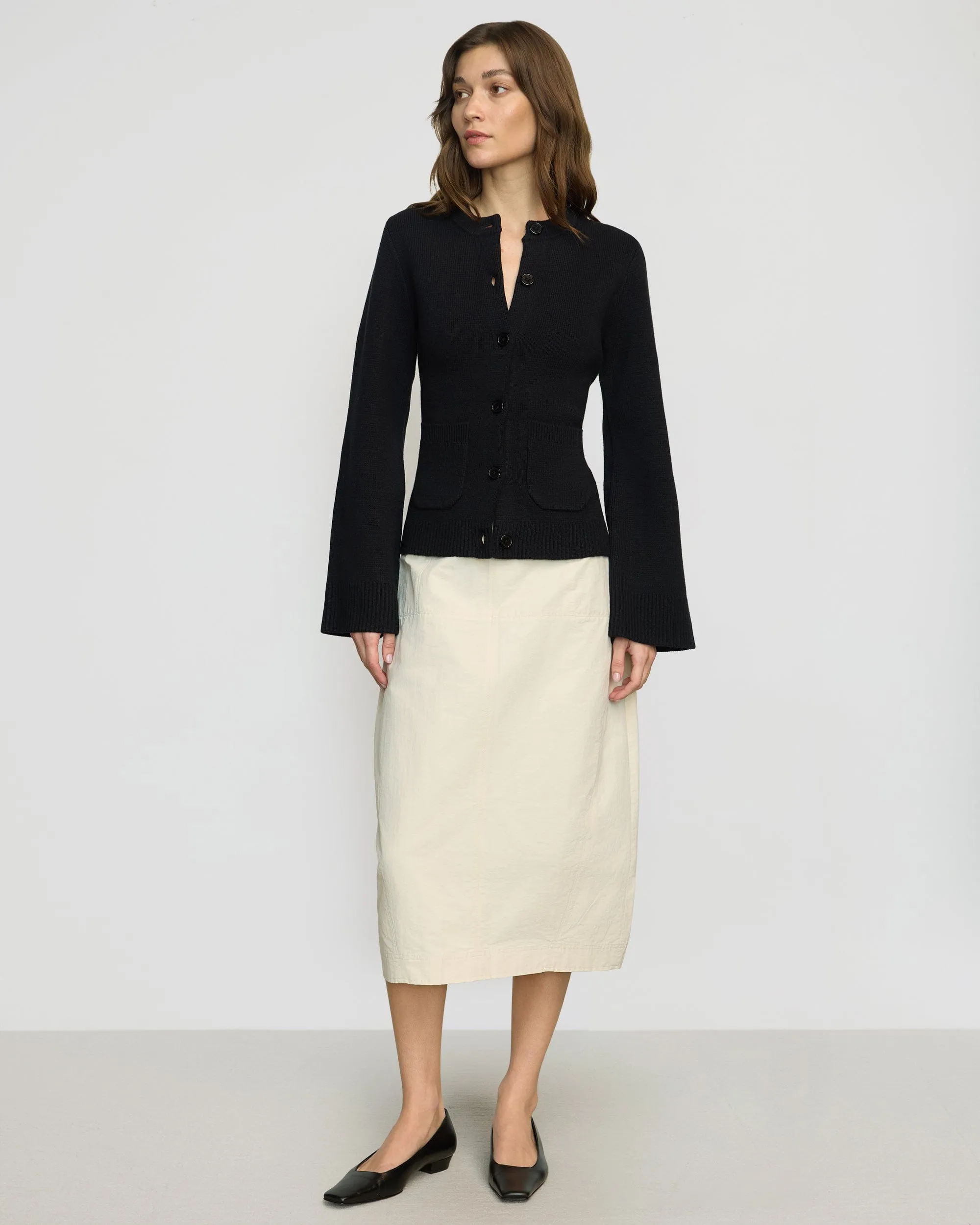 Eames Organic Cotton-Wool Button Cardigan