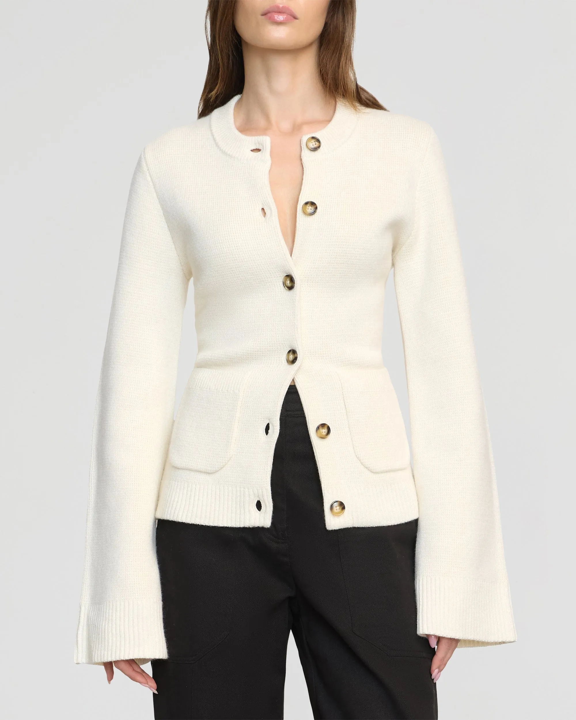 Eames Organic Cotton-Wool Button Cardigan