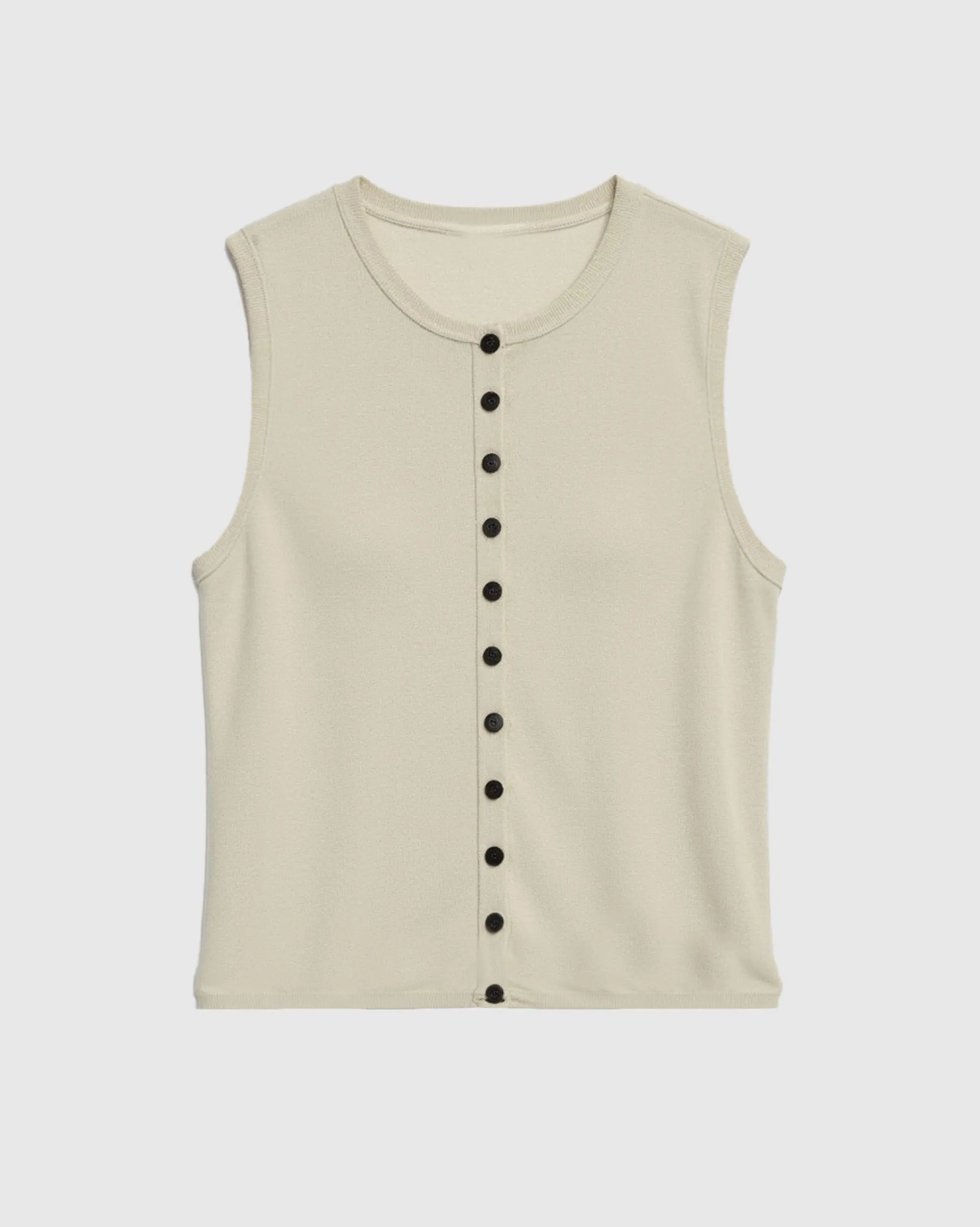 Elith Cotton-Linen Button Knit Vest