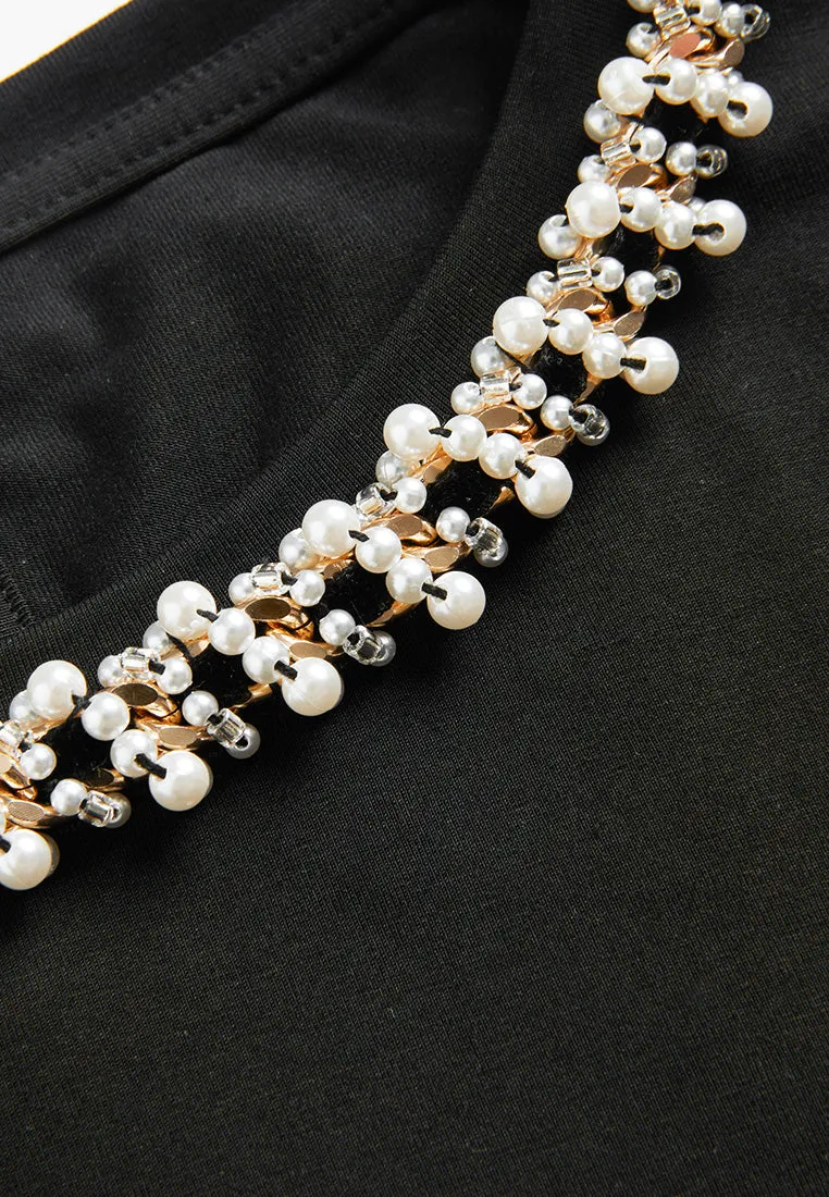 Embellished Chain-detail Sleeveless Top