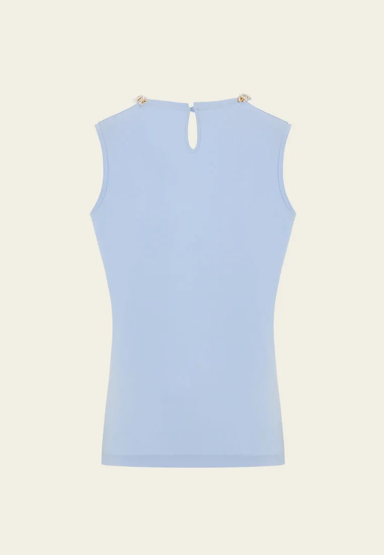 Embellished Chain-detail Sleeveless top