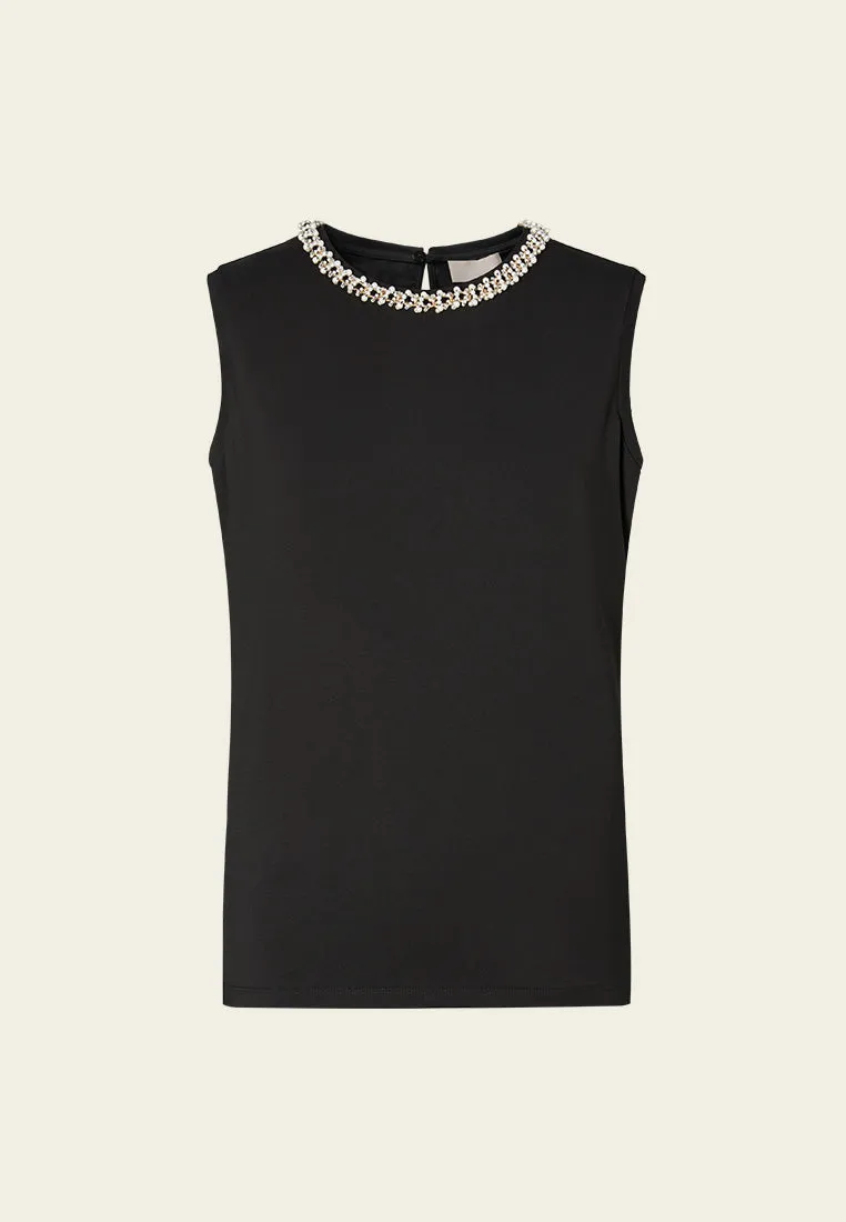 Embellished Chain-detail Sleeveless Top