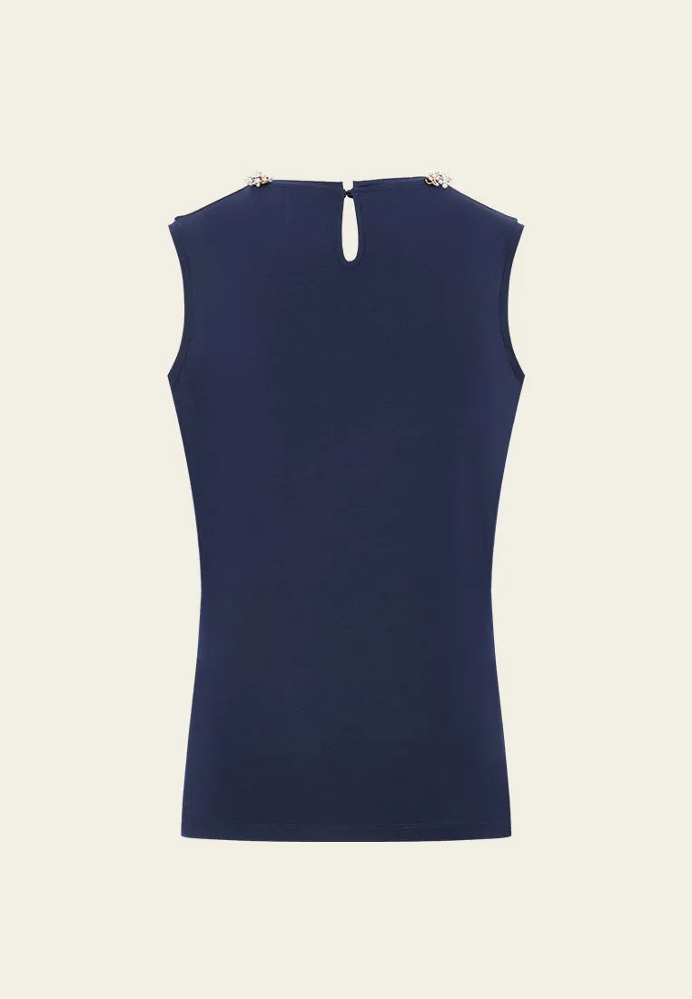 Embellished Chain-detail Sleeveless top