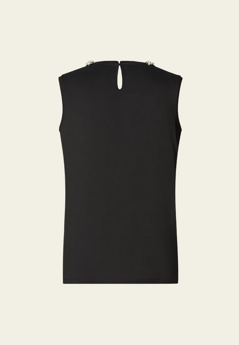 Embellished Chain-detail Sleeveless Top