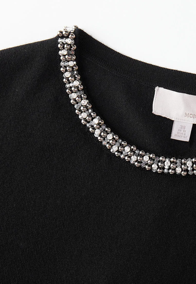 Embellished Neck Pullover