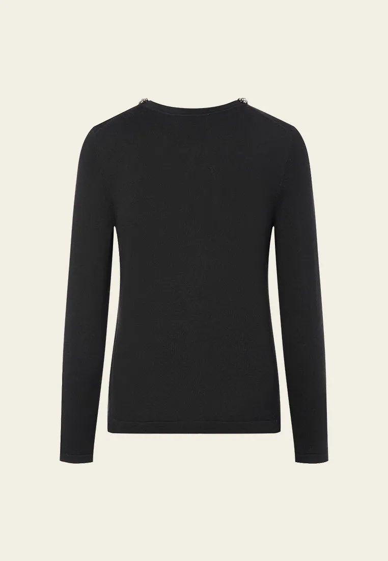 Embellished Neck Pullover
