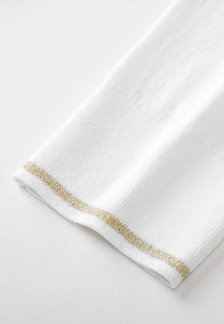 Embroidery-detail Ribbed-trim Knitted Top