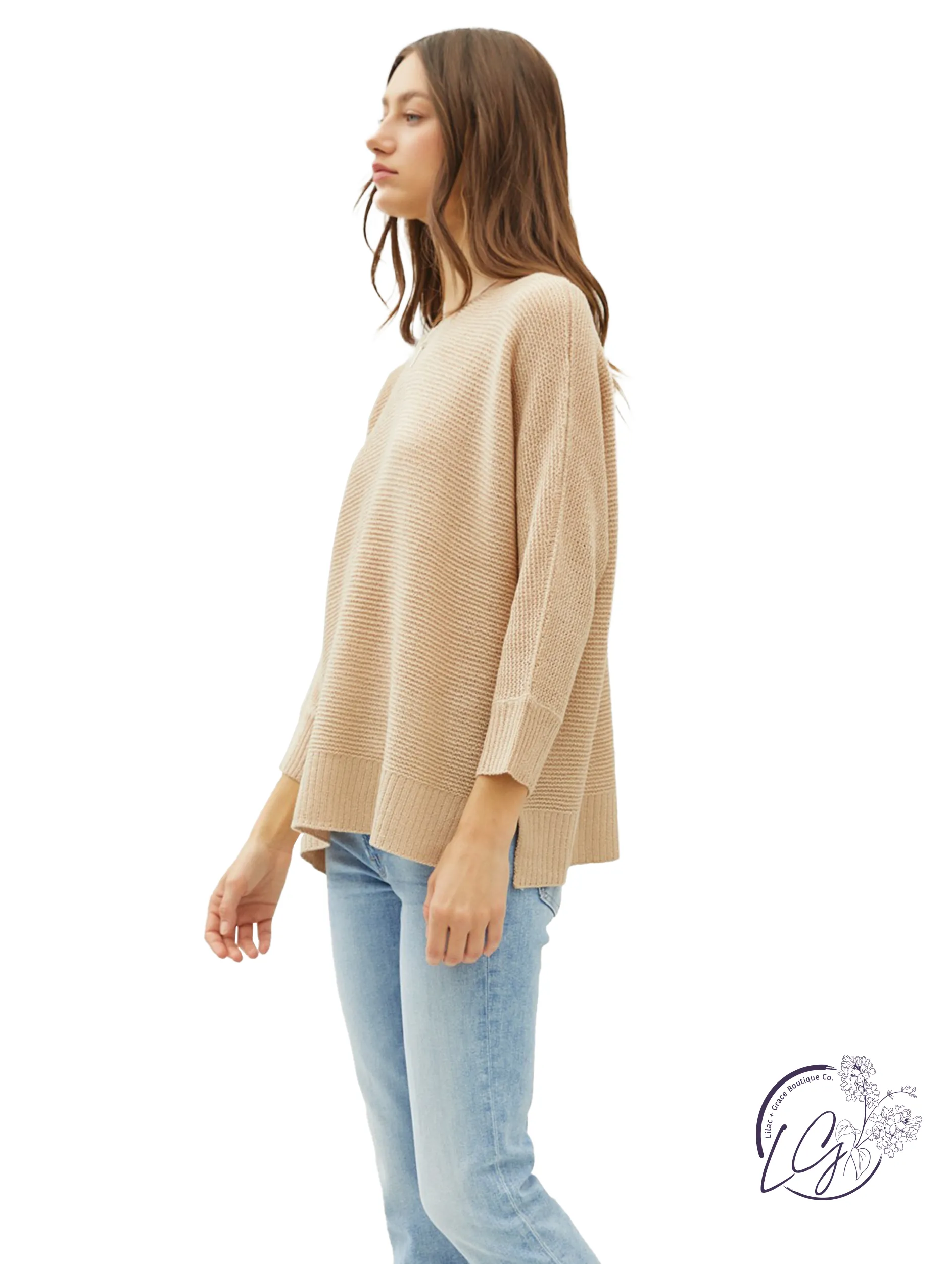 Enjoy The Ride 3/4 Sleeve Sweater