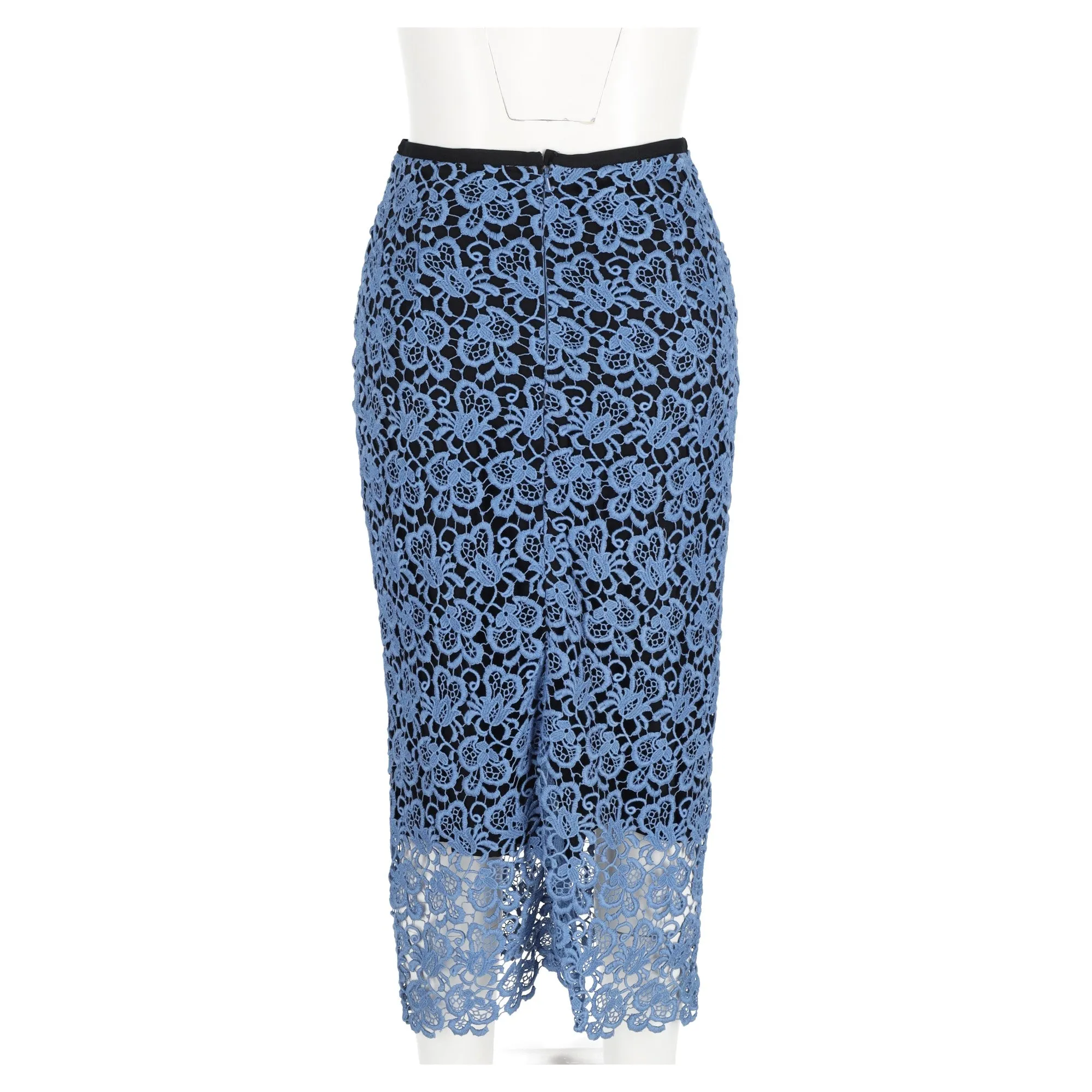 Erdem Lace Pattern Knee-Length Skirt in Light Blue Polyester