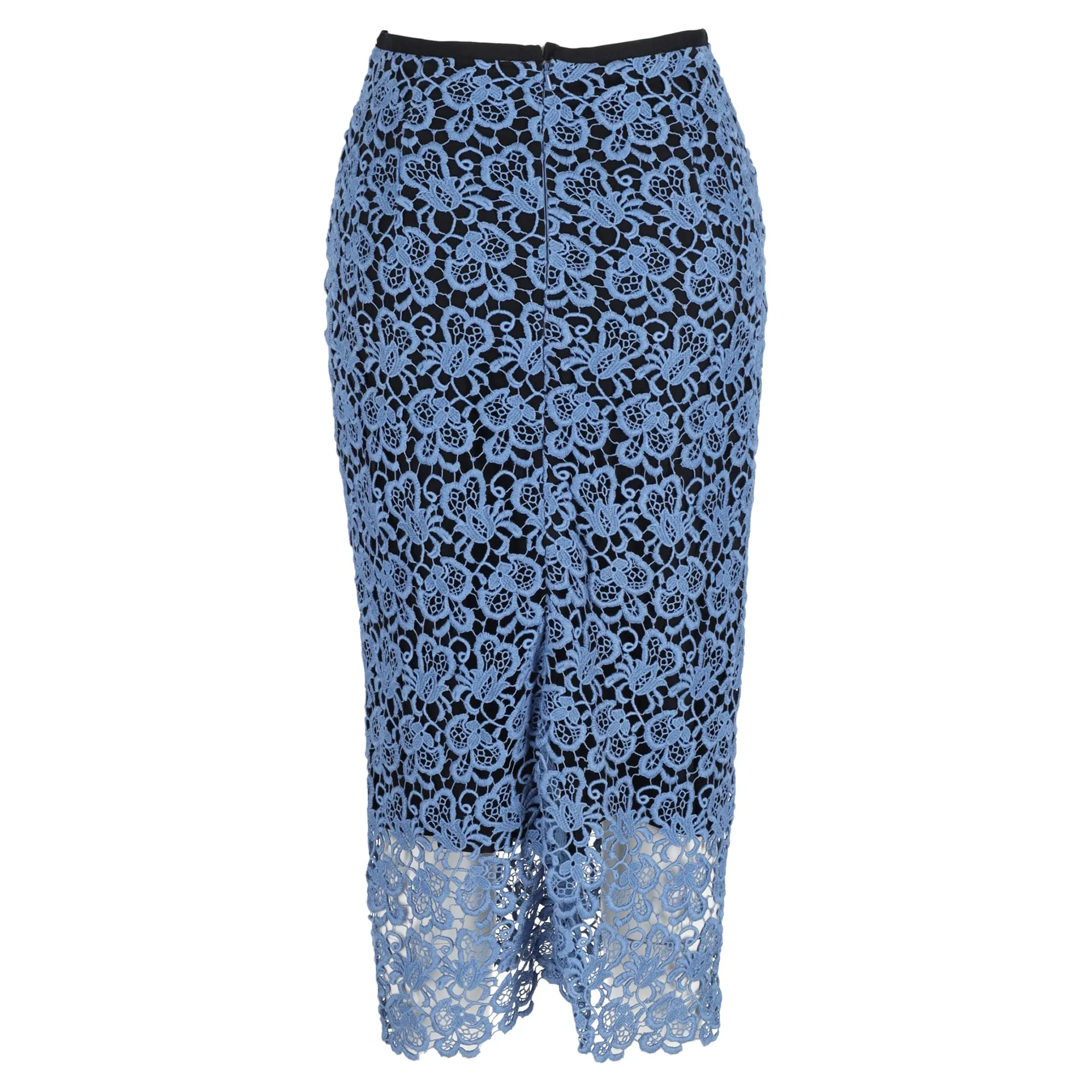 Erdem Lace Pattern Knee-Length Skirt in Light Blue Polyester